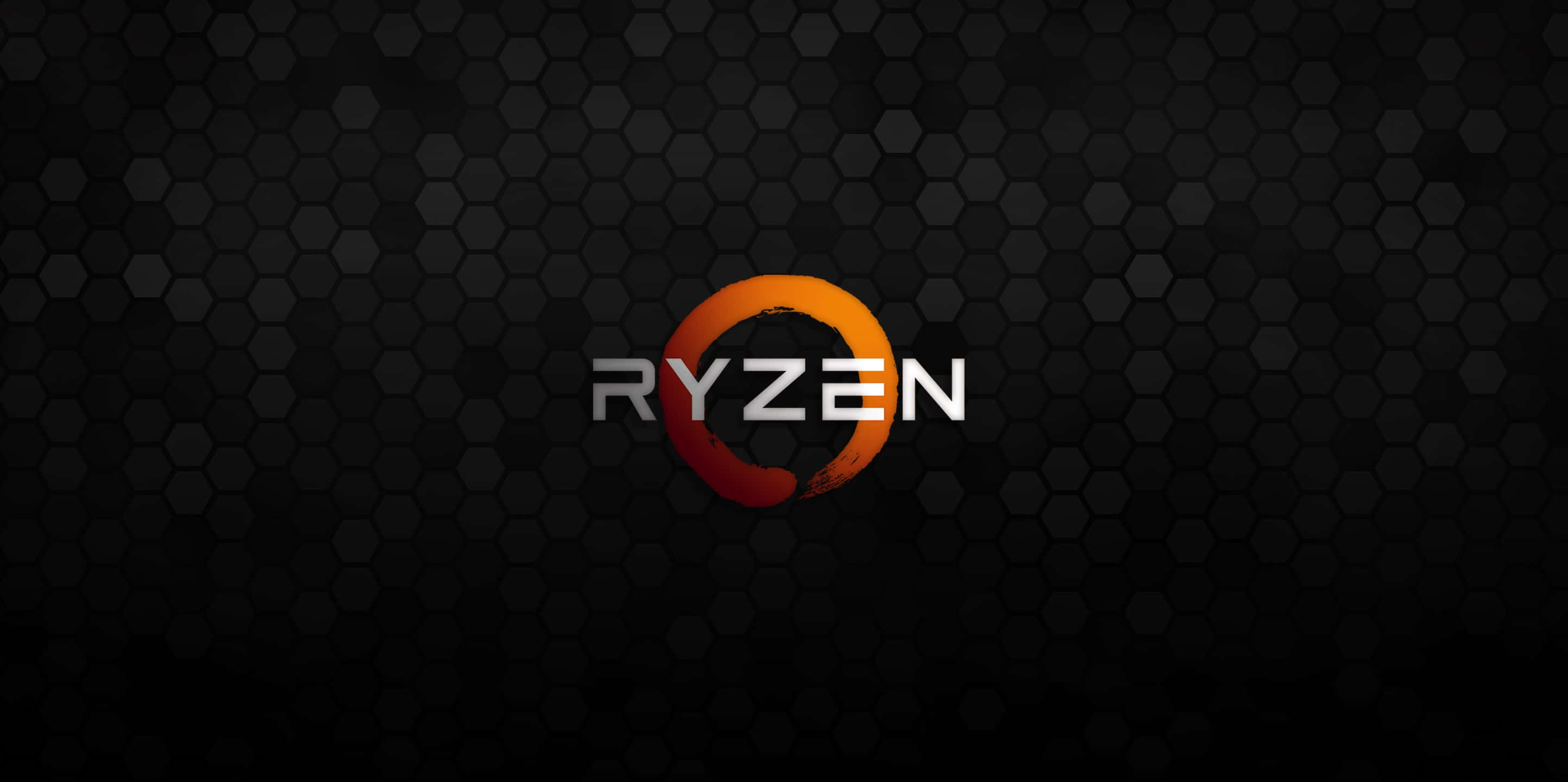 Ryzen, logo, fiery orange, 2K Desktop Wallpaper