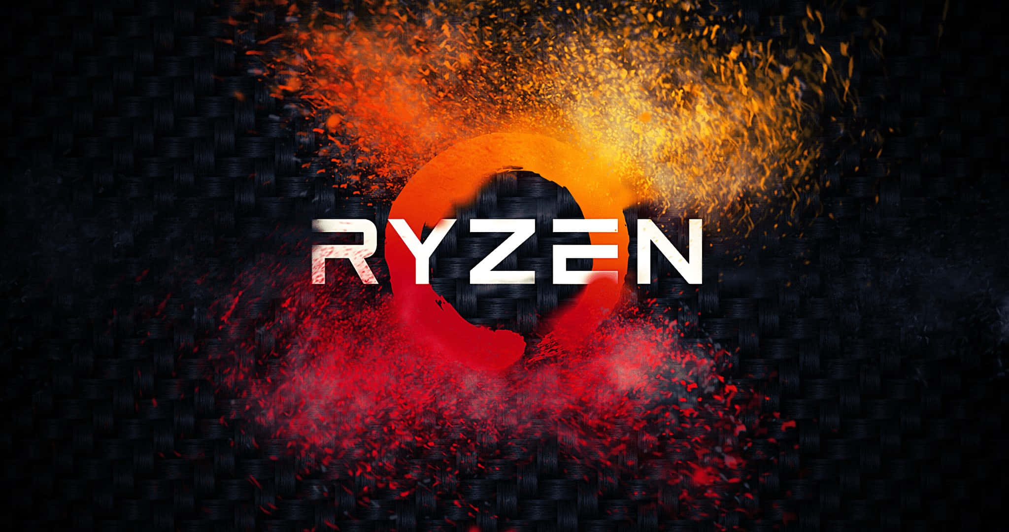 Ryzen, fire and ice, fiery orange, Full HD Desktop Wallpaper