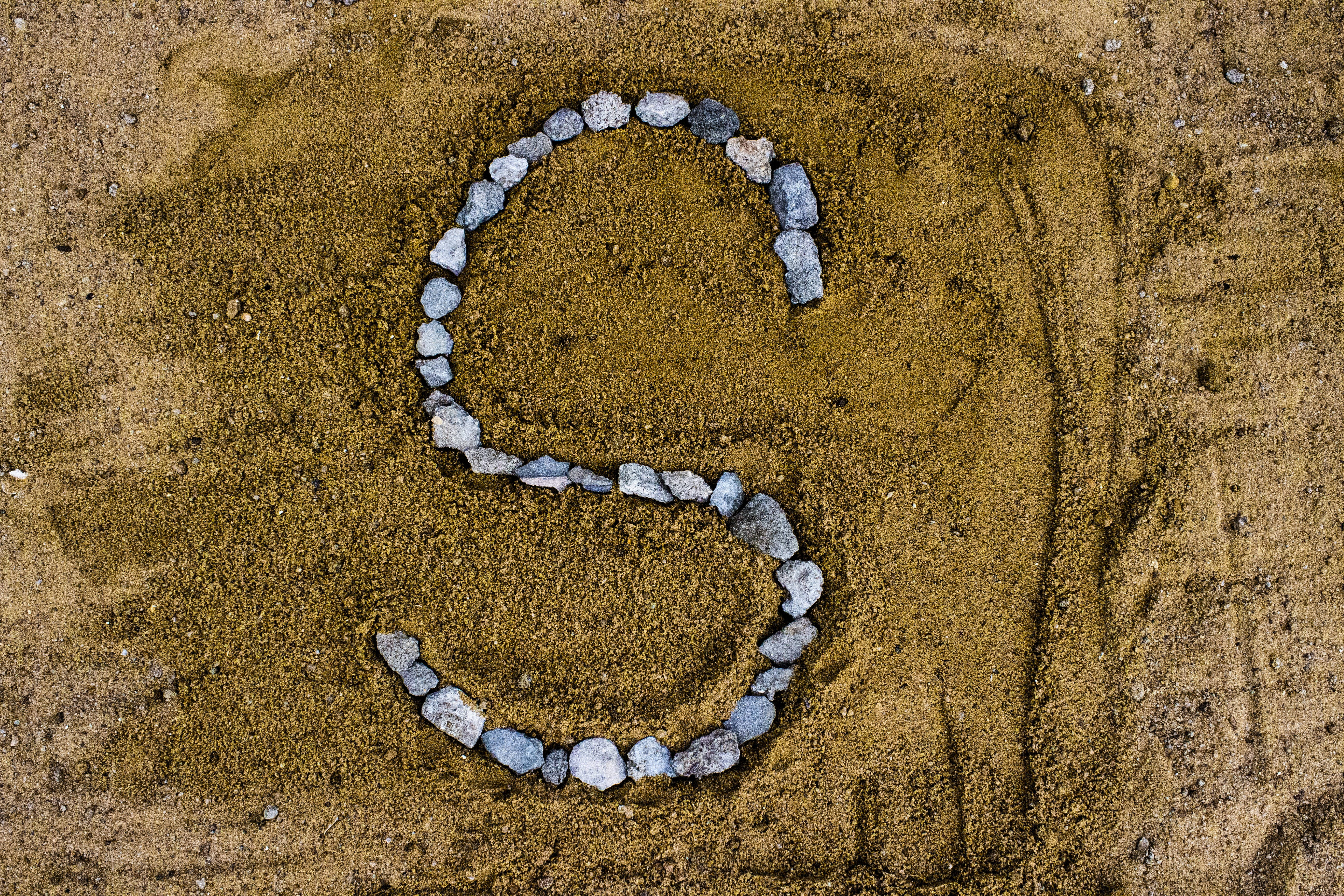 Pebble S Alphabet, letter S, smooth stones, 5K Desktop Wallpaper