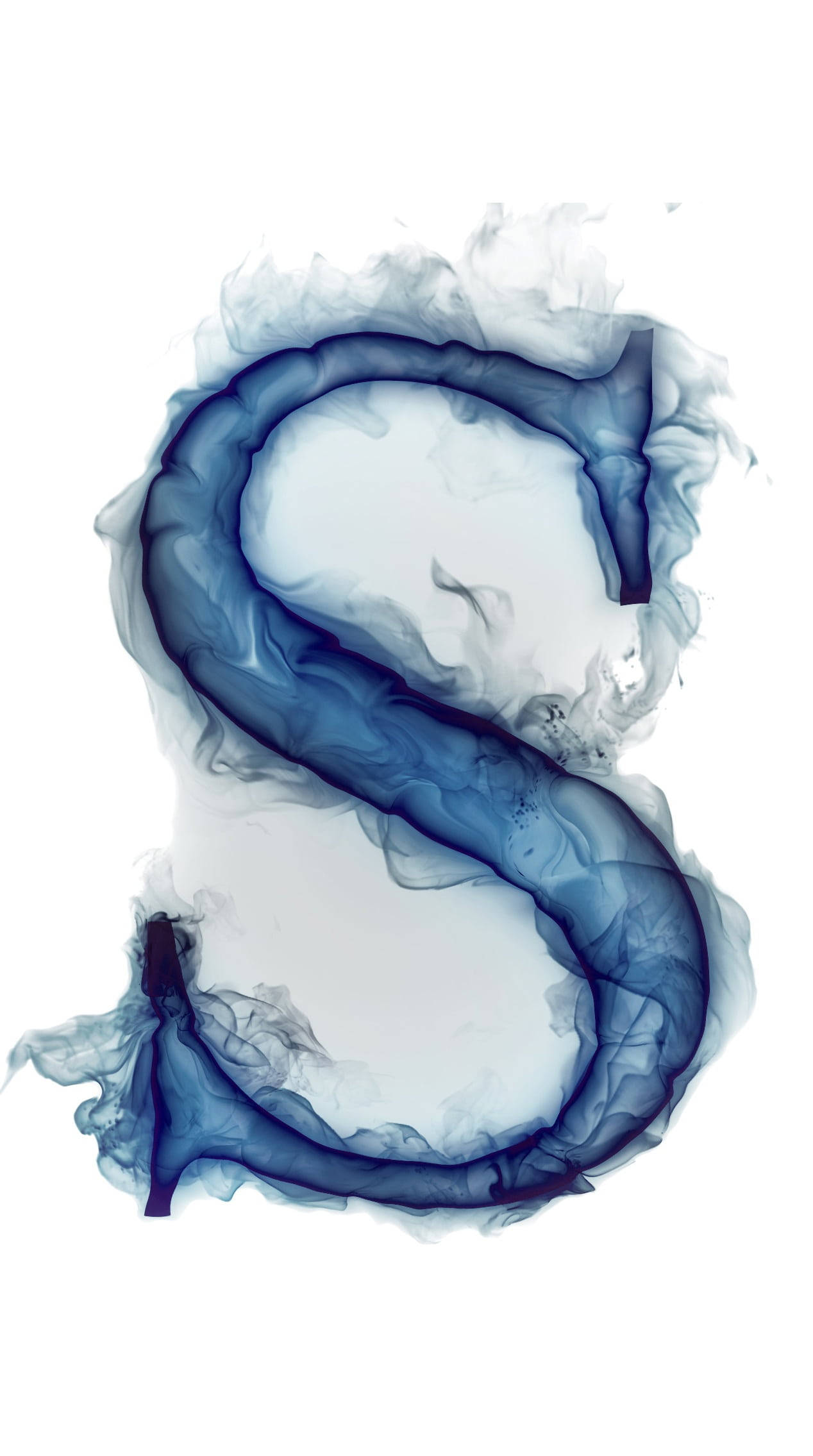 blue watercolor, letter S, swirling blue smoke, Full HD Phone Wallpaper