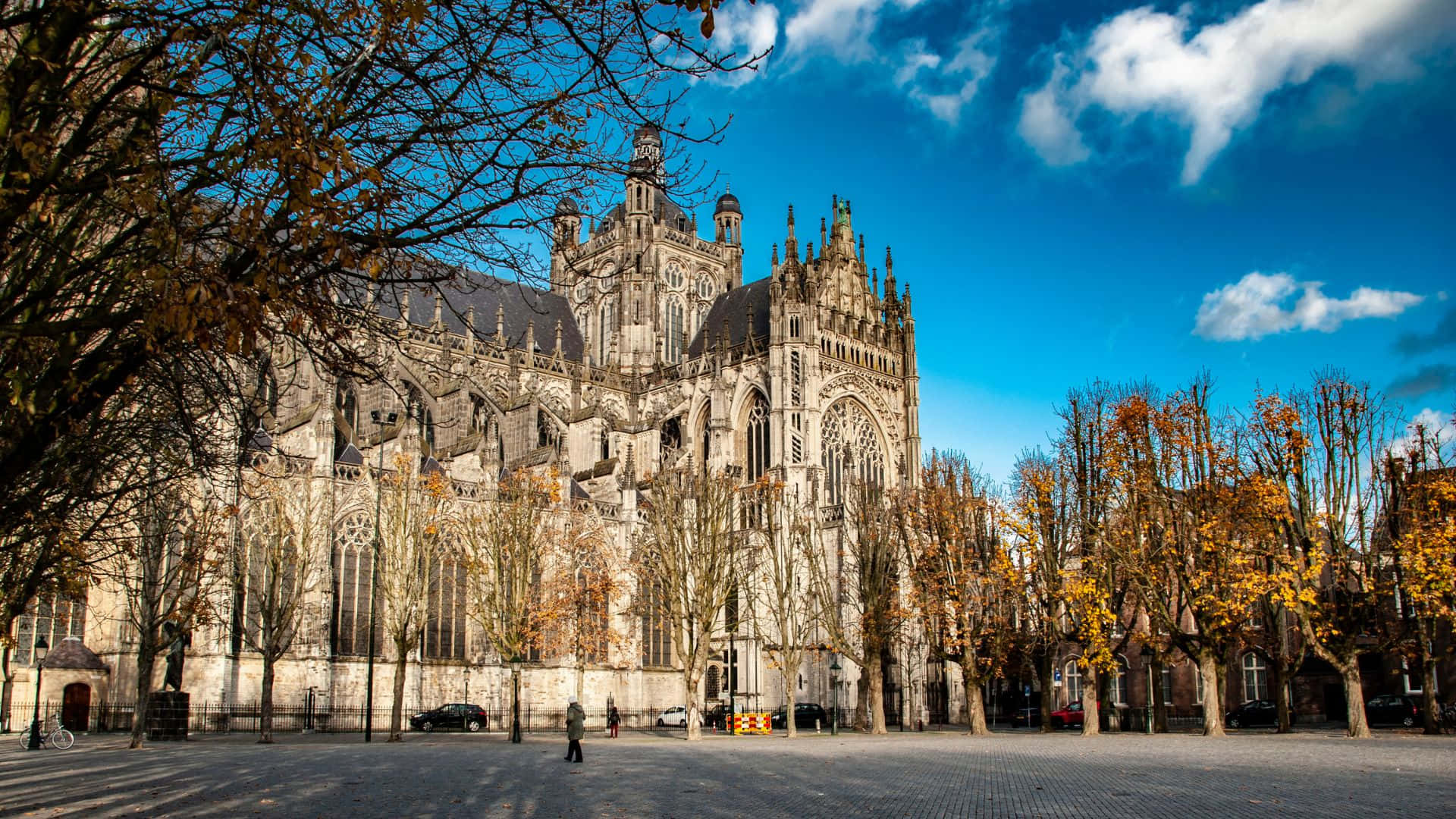 S-hertogenbosch, cathedral, autumn, Full HD Desktop Wallpaper