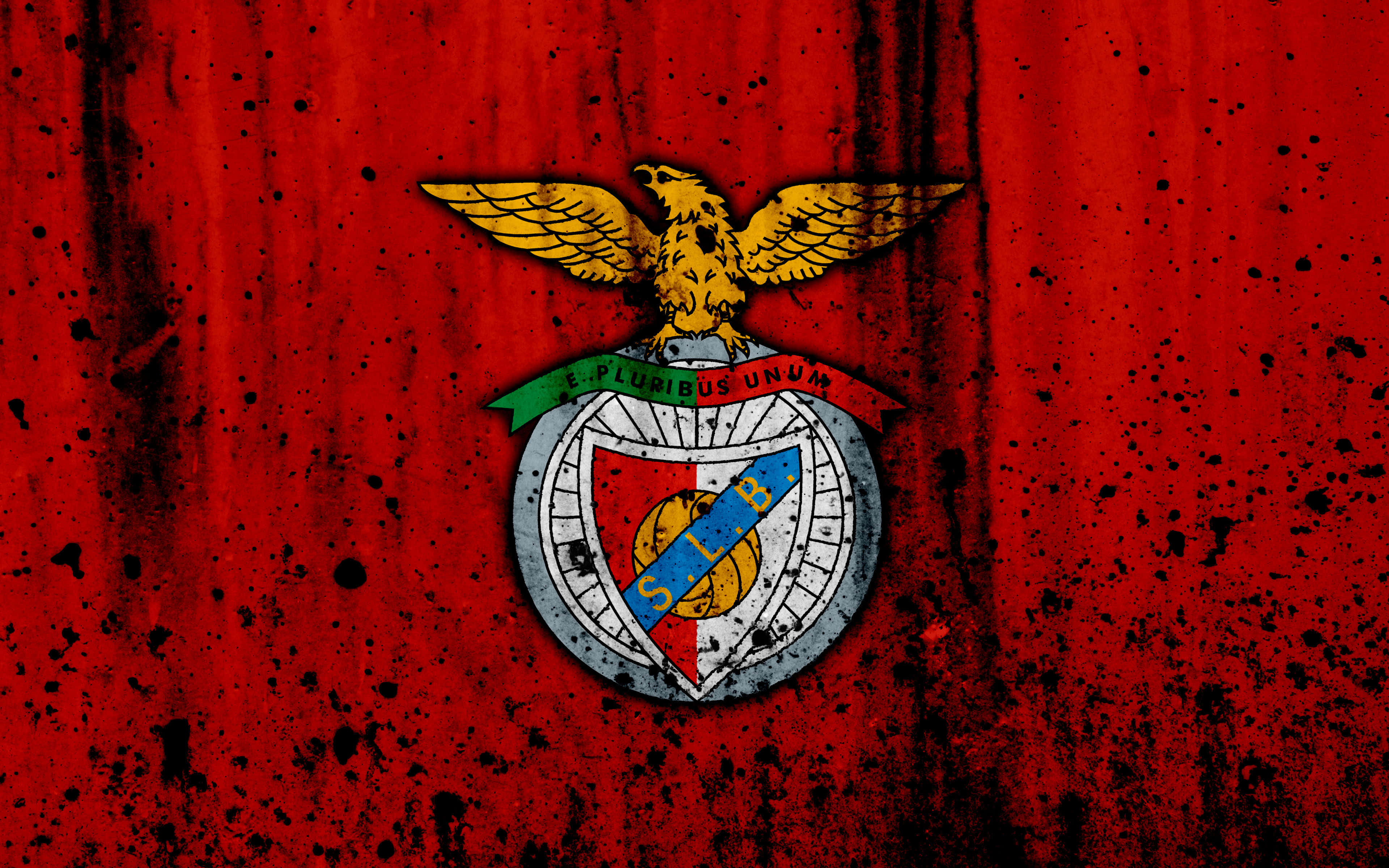 S.L. Benfica, golden eagle, shield, 4K Desktop Wallpaper
