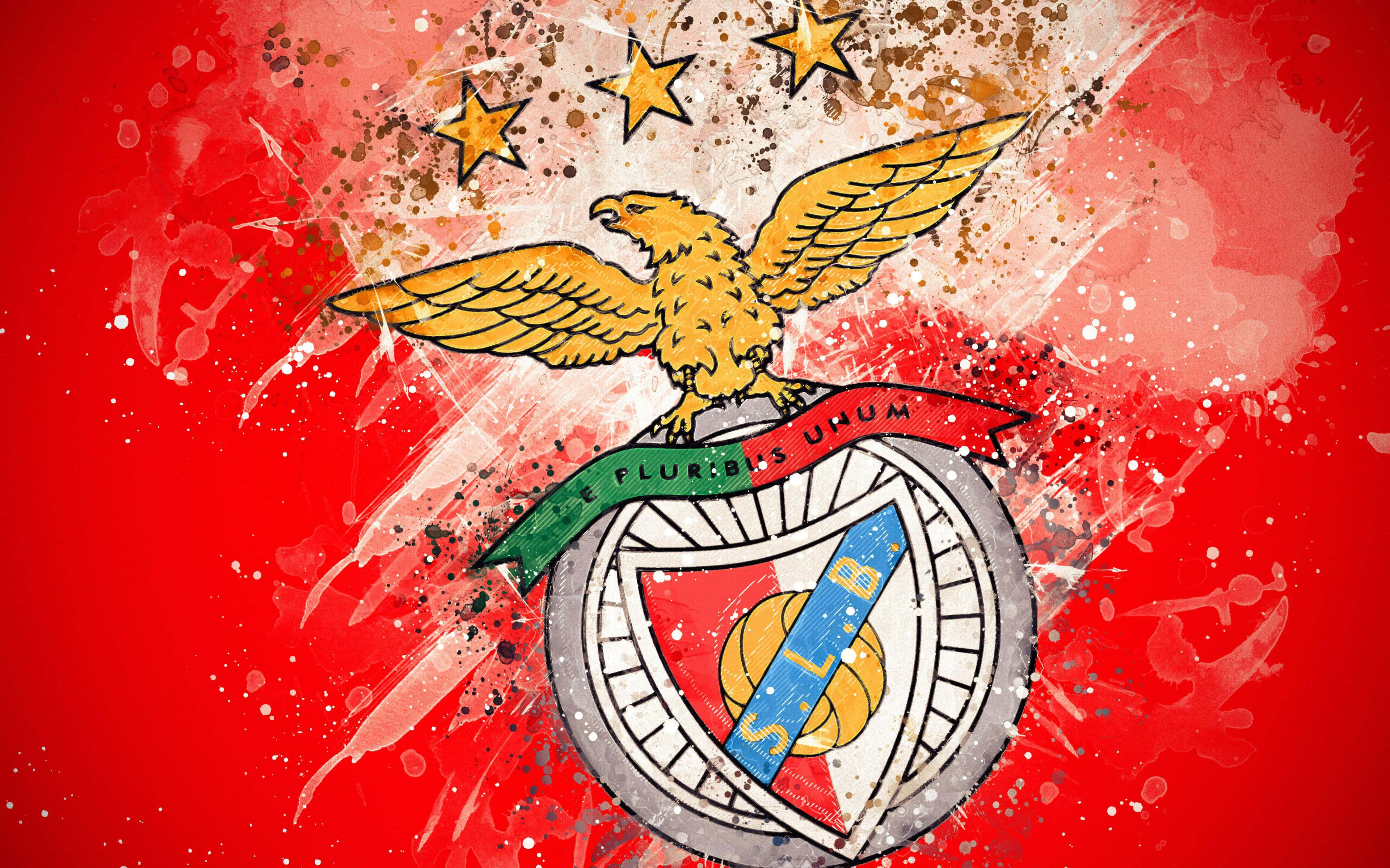 S.l. Benfica, golden eagle, shield, 4K Desktop Wallpaper
