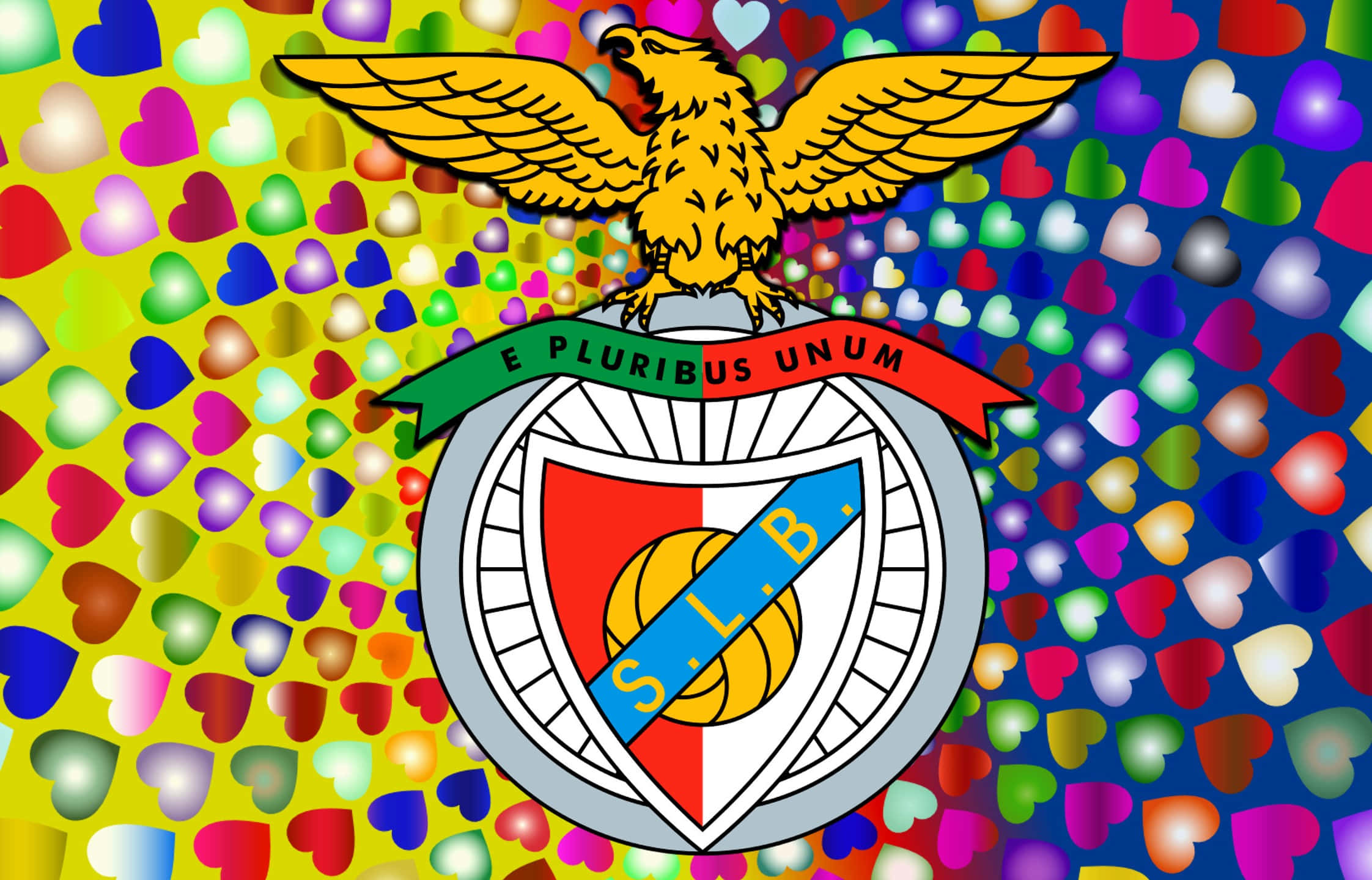 Benfica crest, golden eagle, shield, Full HD Desktop Wallpaper