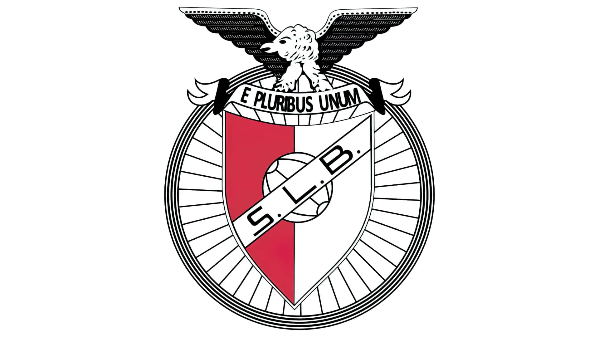 S.L. Benfica, winged lion, red and white shield, Full HD Desktop Wallpaper
