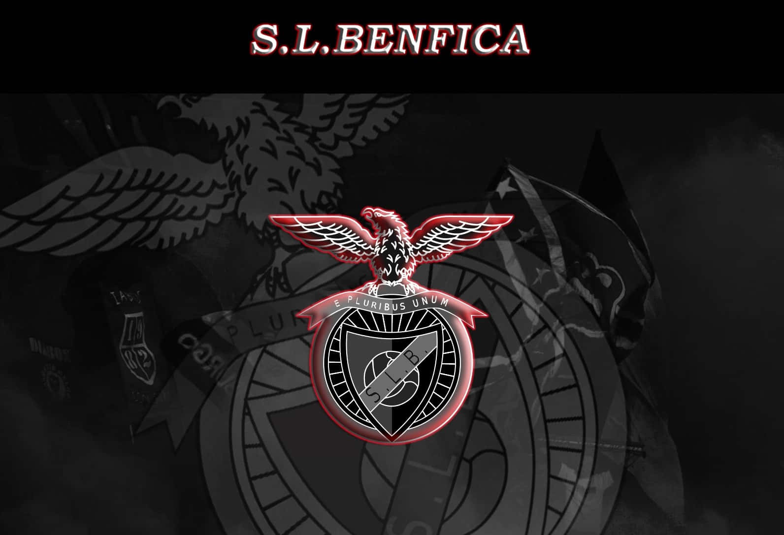S.L. Benfica, eagle emblem, red and black, HD Desktop Wallpaper