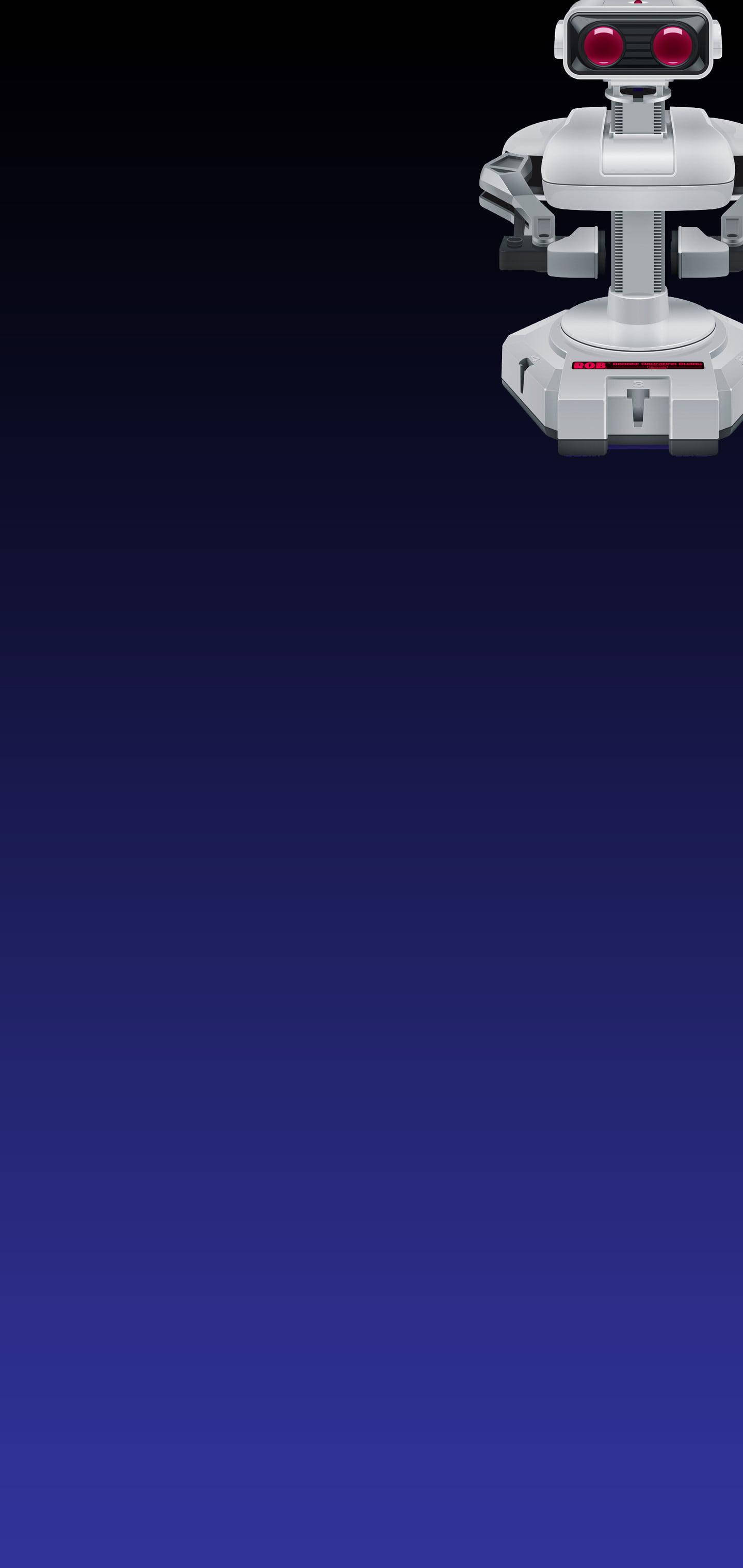 S10+, blue gradient, white robot, 2K Phone Wallpaper