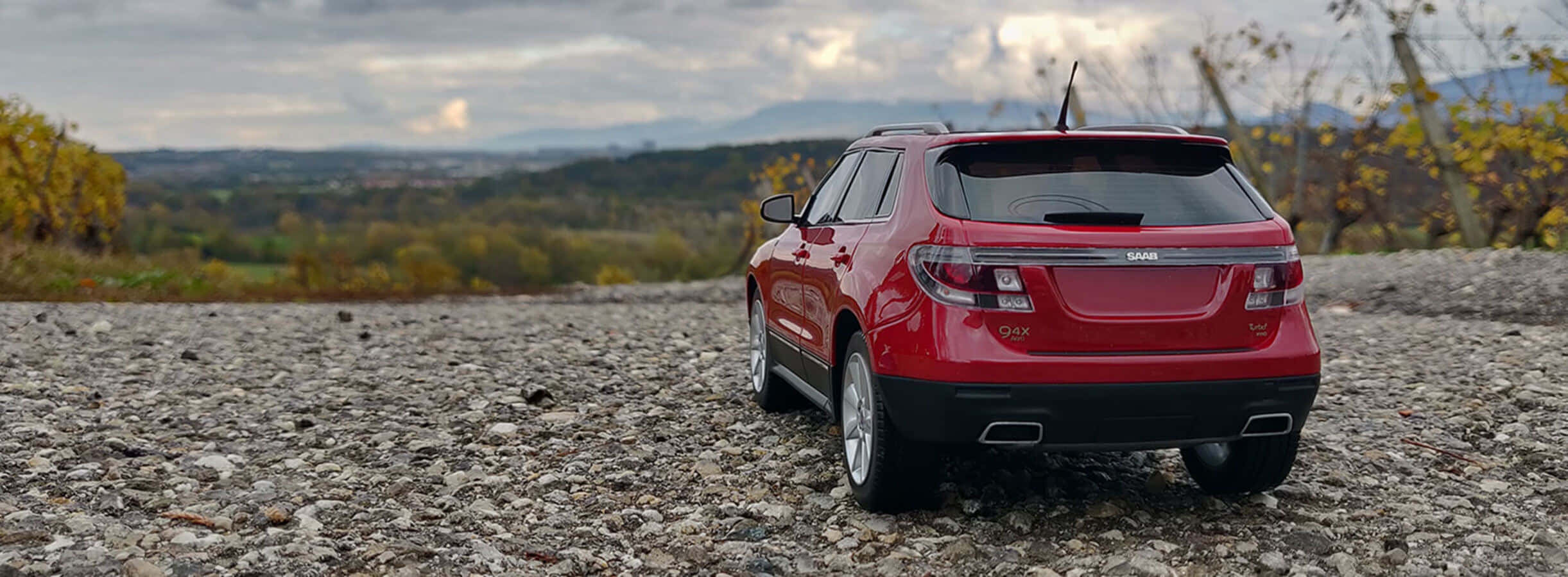 Saab 9-4x, red, gravel hill, Full HD Desktop Wallpaper