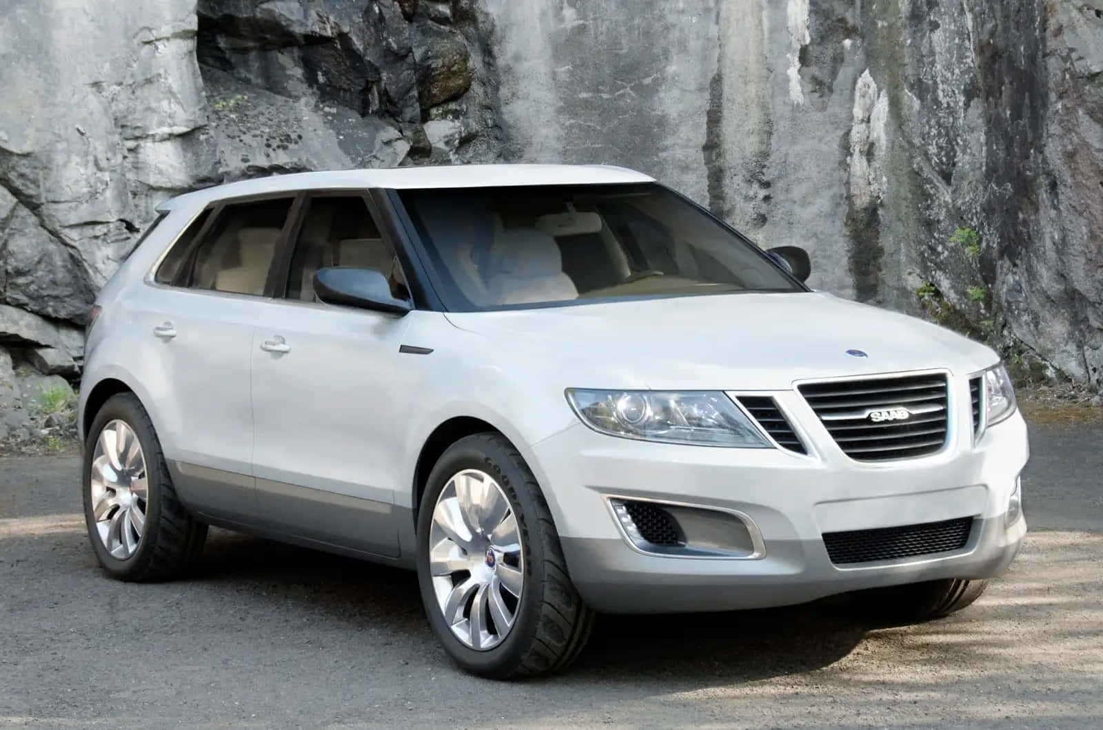Saab 9-4x, silver, gravel, HD Desktop Wallpaper
