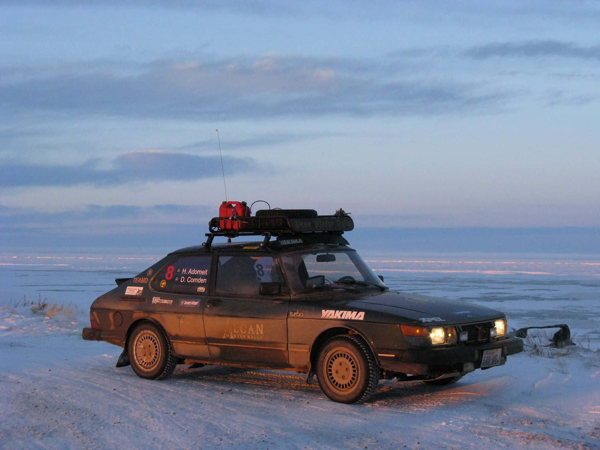 Saab 900, black, rally car, Full HD Desktop Wallpaper
