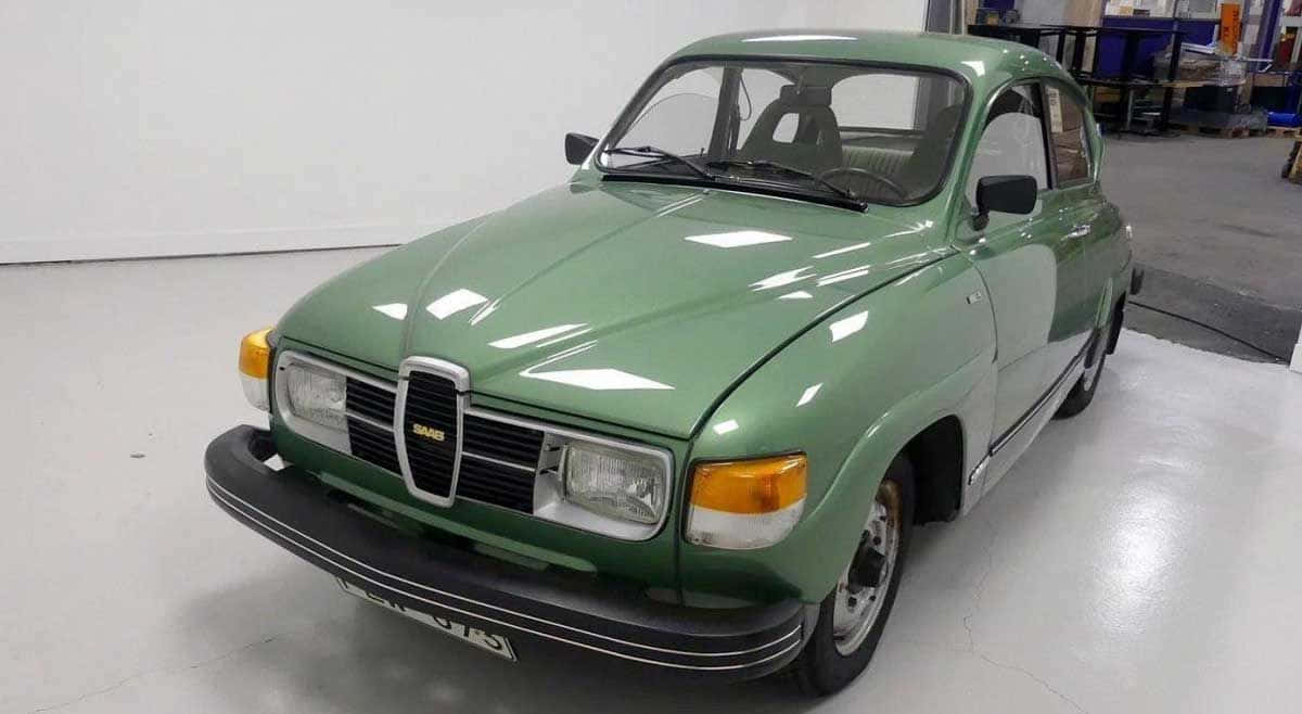 Saab 96, green, classic car, SD Desktop Wallpaper