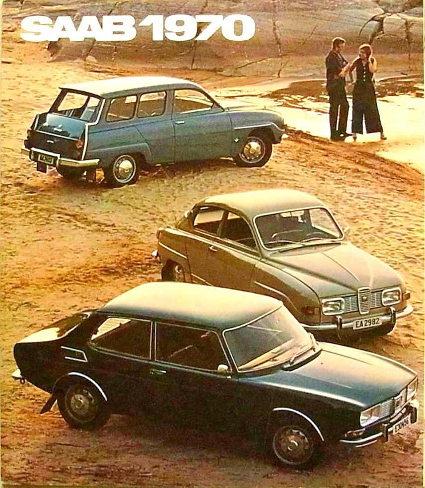 Saab 99, 1970, dusty terrain, SD Phone Wallpaper