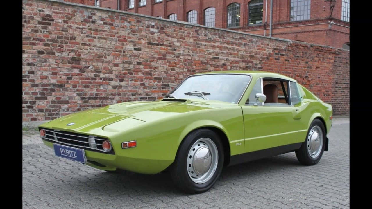 Saab Sonett, lime green, vintage sports car, HD Desktop Wallpaper