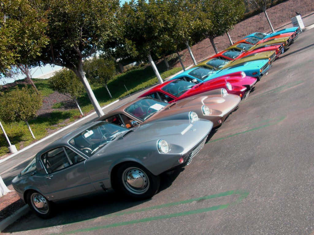 Saab Sonett, vintage sports cars, sunny lot, SD Desktop Wallpaper