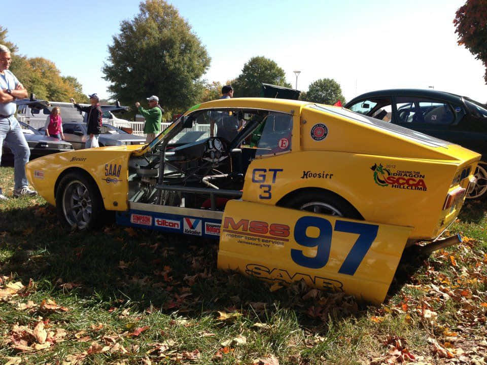 Saab Sonett, yellow, exposed roll cage, SD Desktop Wallpaper