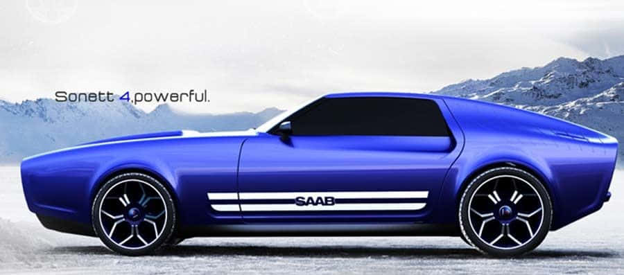 Saab Sonett, blue, white stripes, SD Desktop Wallpaper