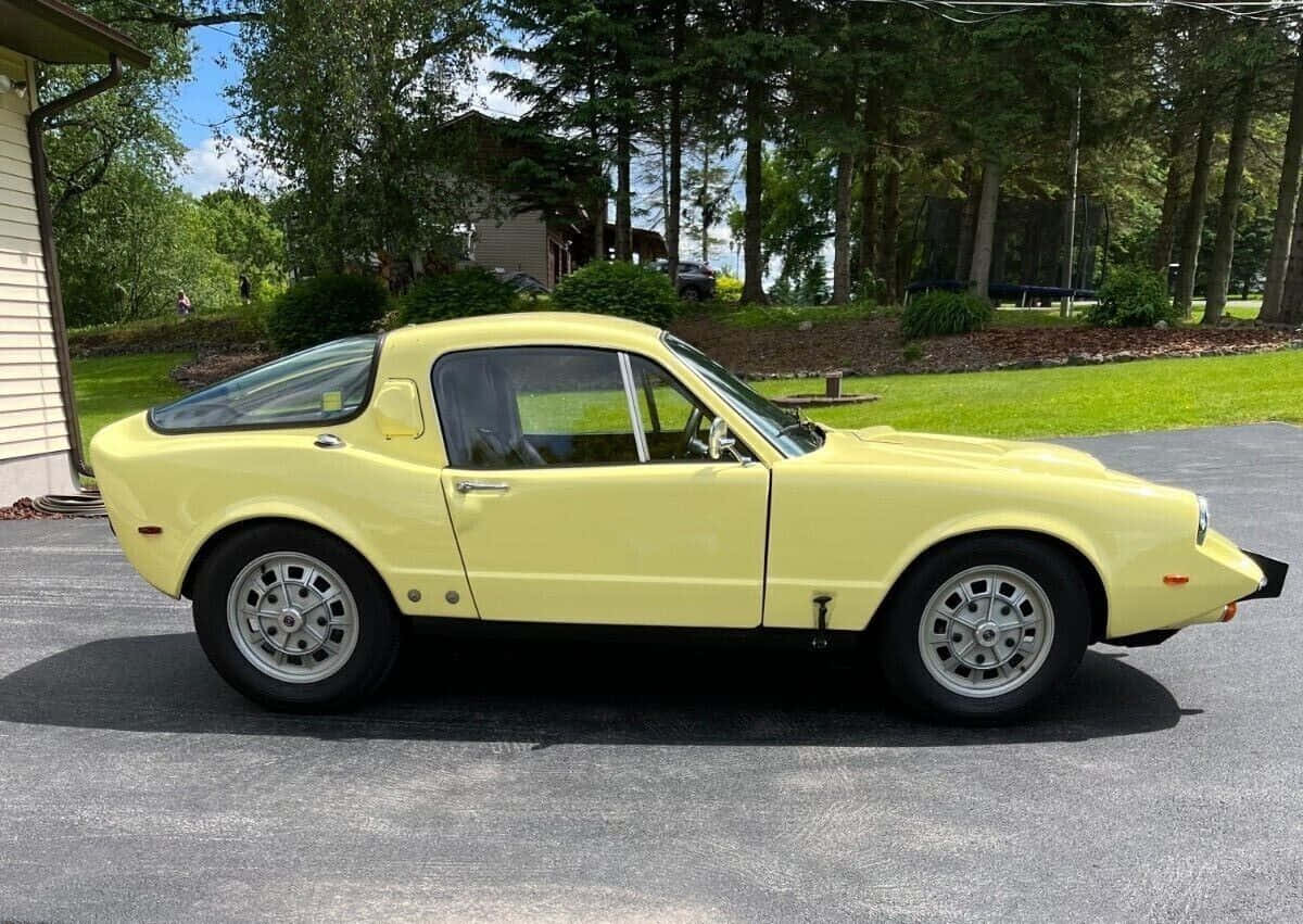 Saab Sonett, bright yellow, vintage sports car, SD Desktop Wallpaper
