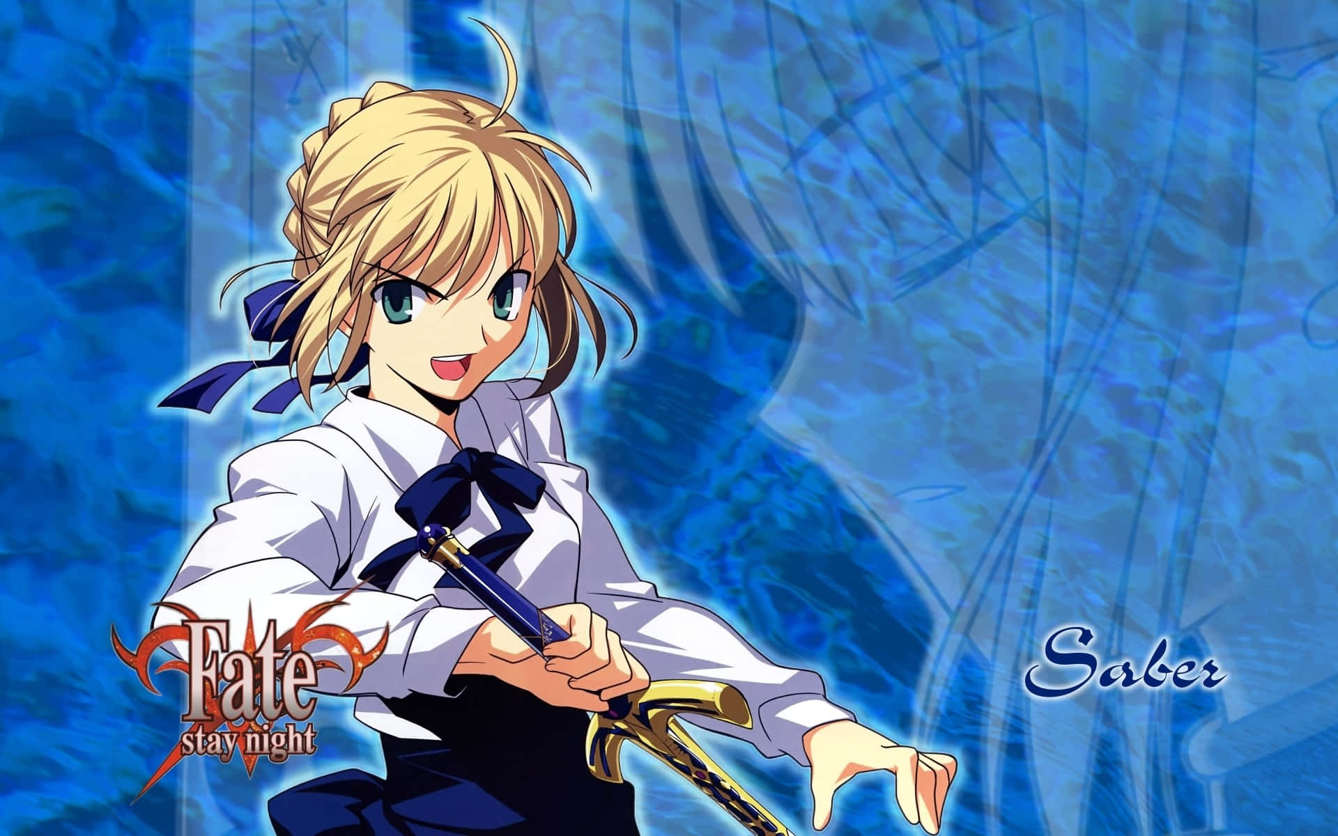 Saber Fate Stay Night Smiling, Full HD Desktop Wallpaper