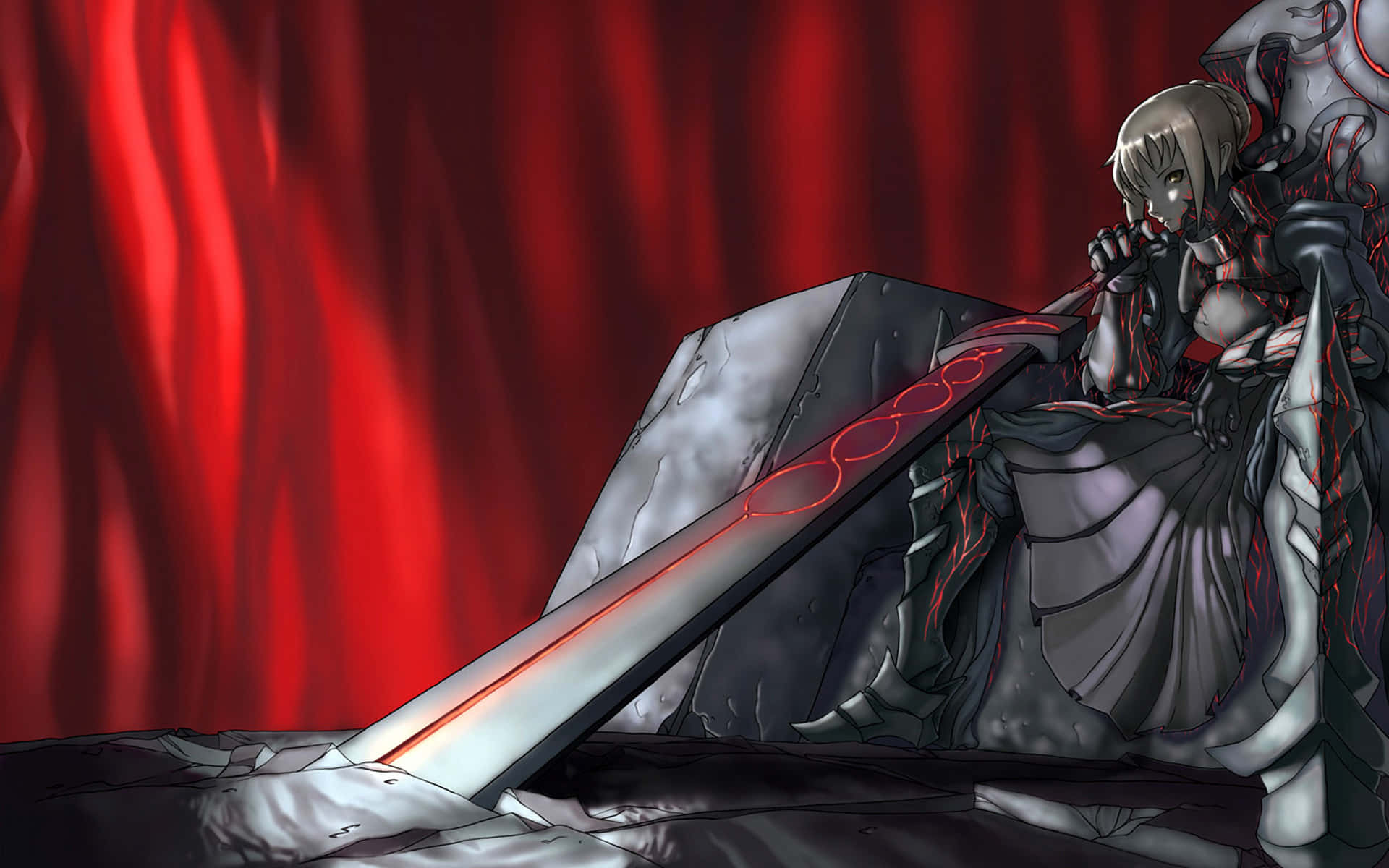 Alter Saber Fate Stay Night Throne Room, Full HD Desktop Wallpaper