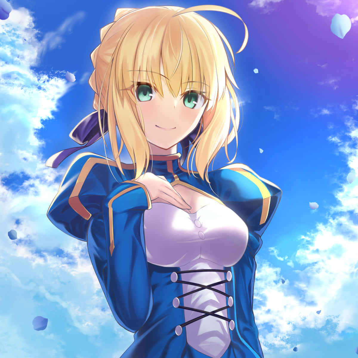 Saber Fate Stay Night Smiling Outside, SD Desktop Wallpaper