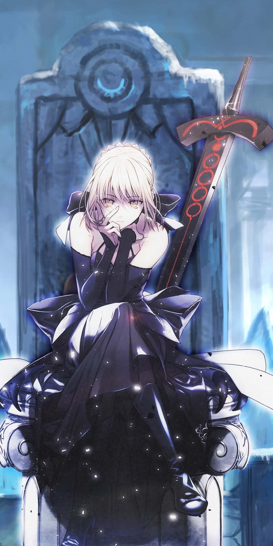 Saber Alter Fate Stay Night On Throne, Full HD Phone Wallpaper