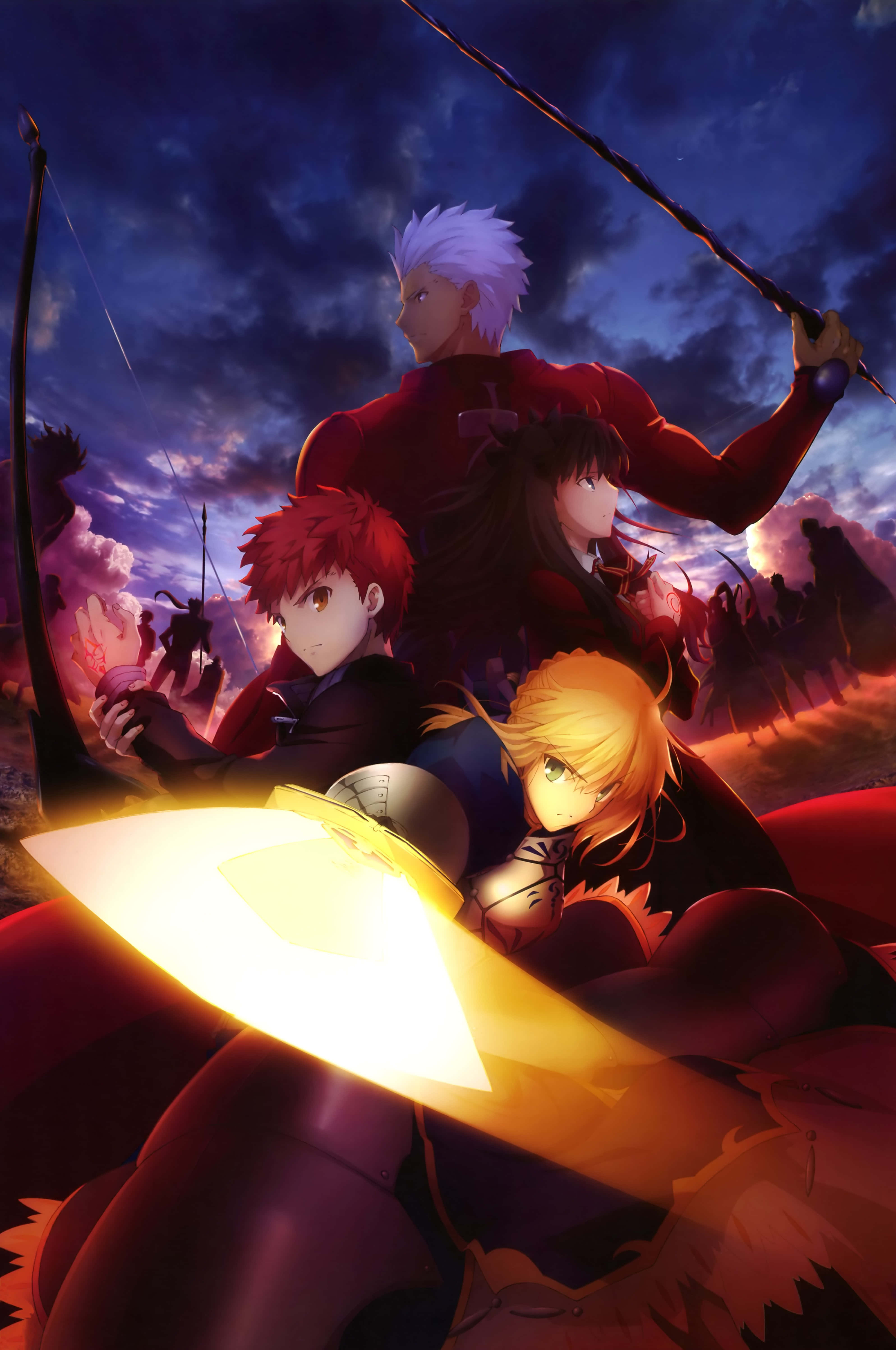 Saber Fate Stay Night With Archer, 5K Phone Wallpaper