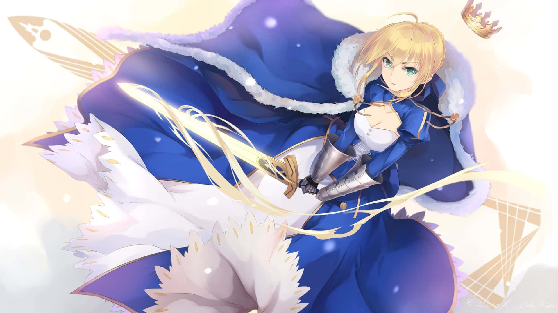 Saber Fate Stay Night With Cape, Full HD Desktop Wallpaper