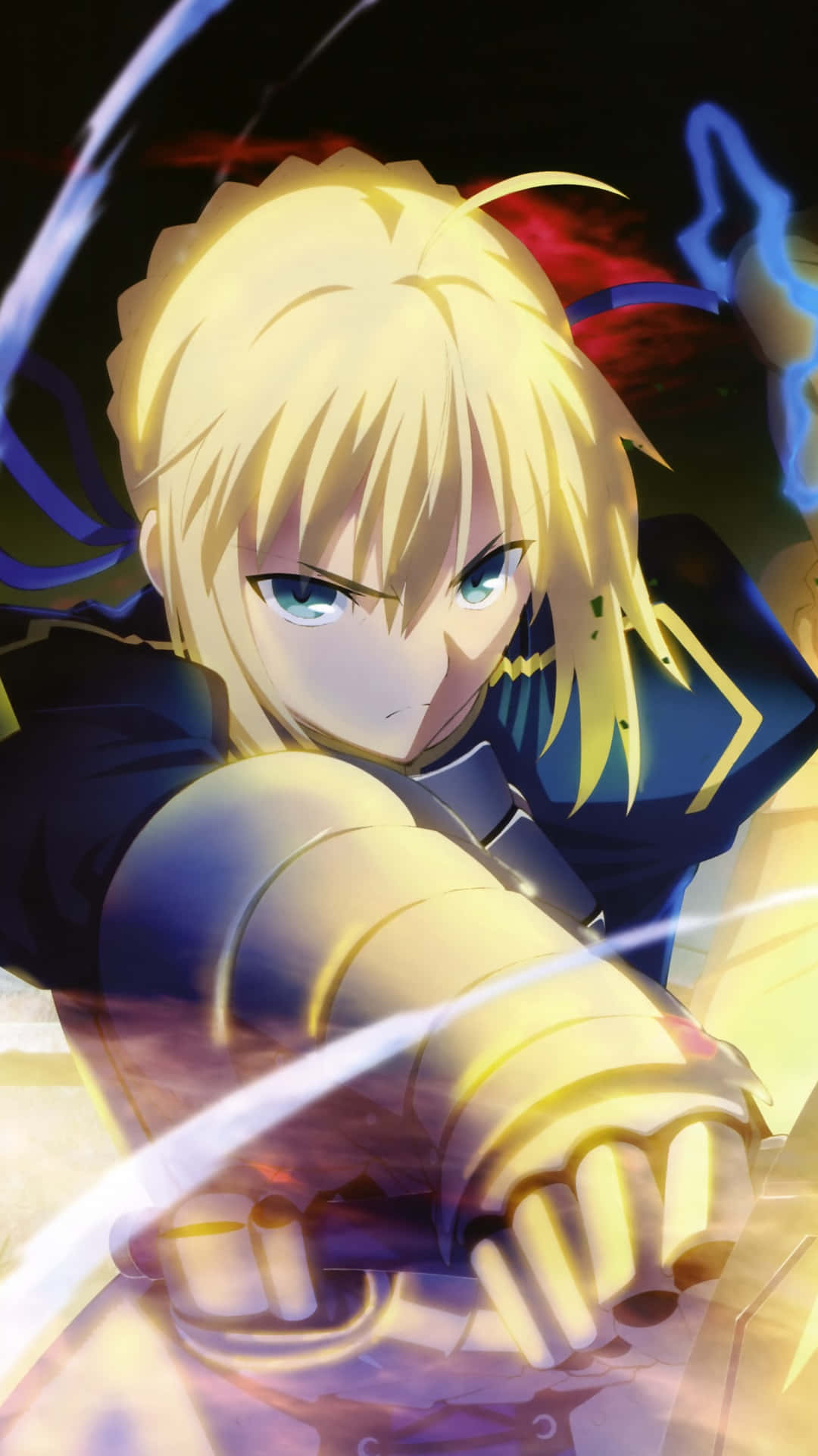 Saber Fate Stay Night Swinging Sword, Full HD Phone Wallpaper