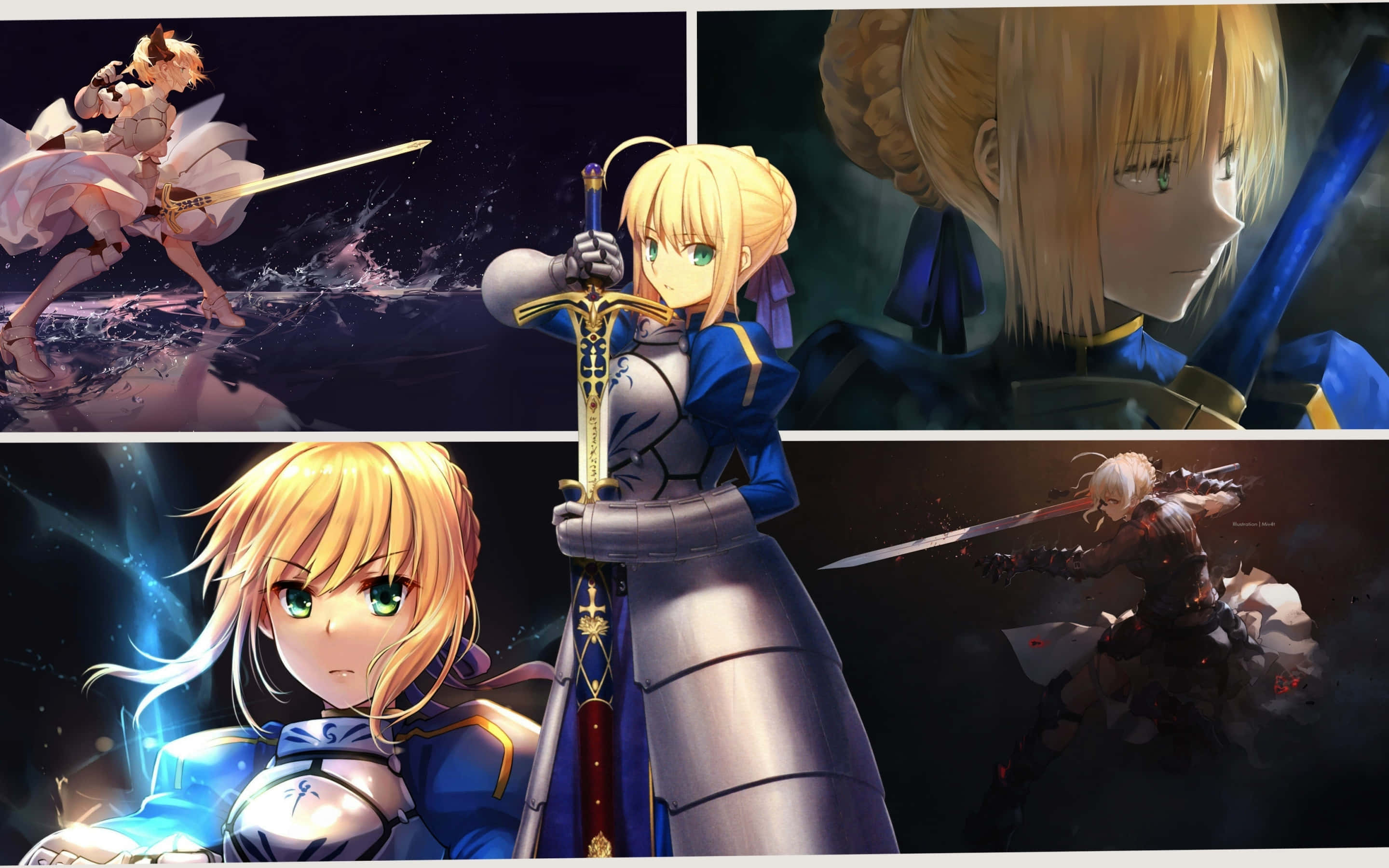 Saber Fate Stay Night With Alternates, 2K Desktop Wallpaper