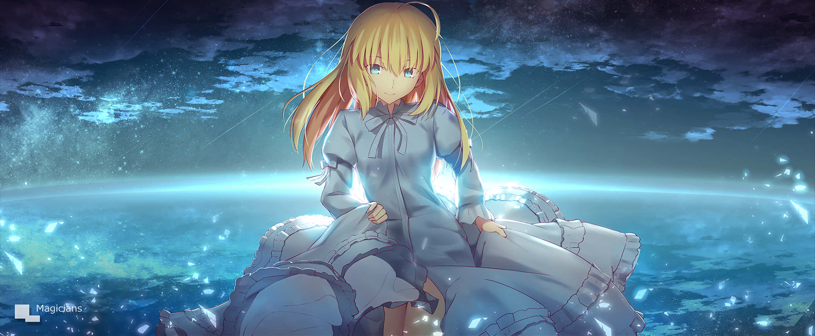 Saber Fate Stay Night In White Gown, 2K Desktop Wallpaper