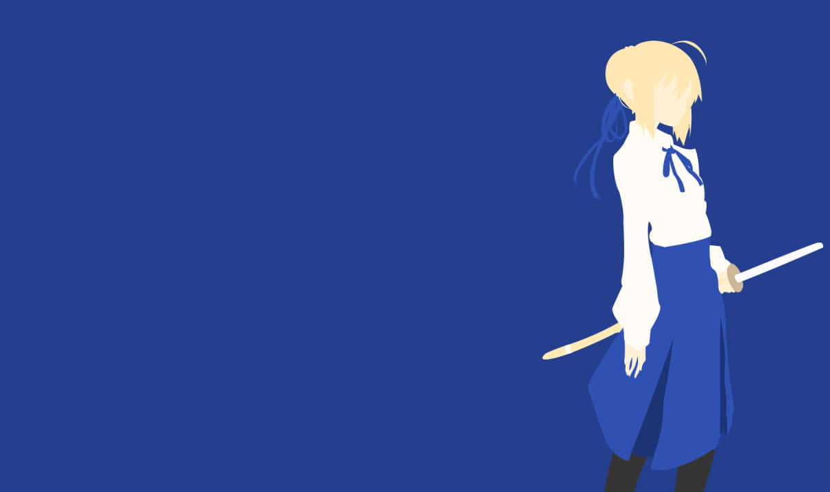 Minimal Anime Saber Of Fate/Stay Night, SD Desktop Wallpaper