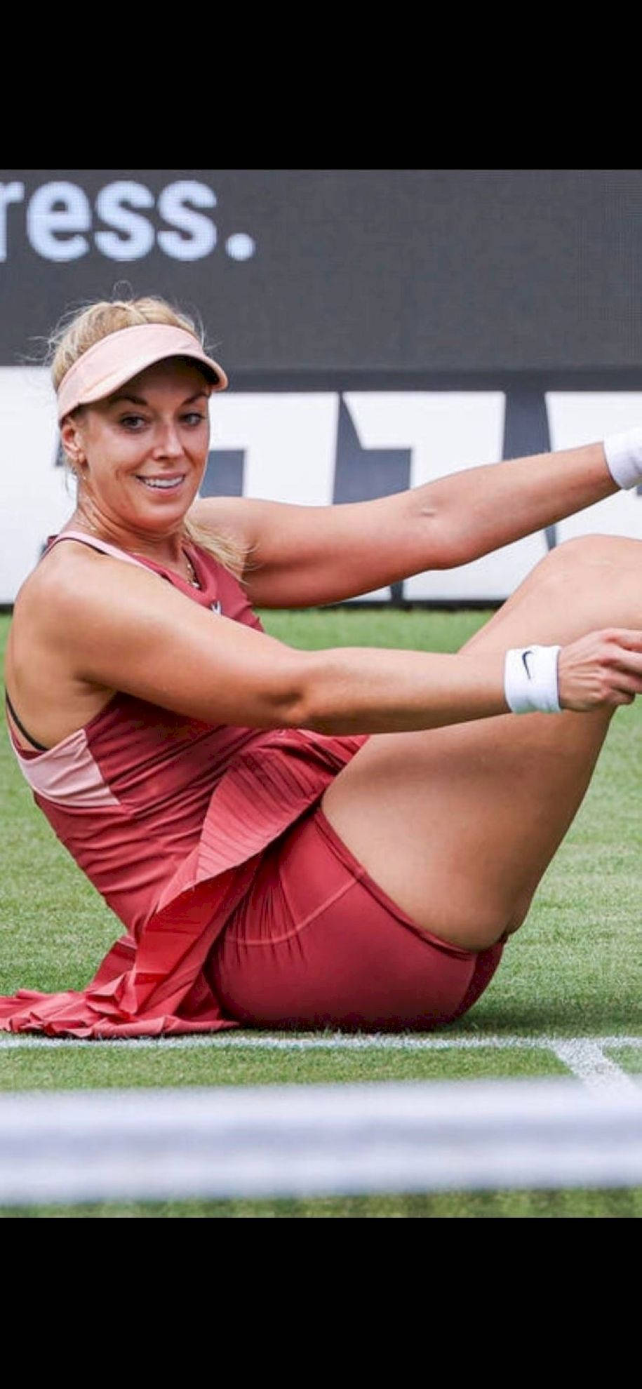 Sabine Lisicki, red outfit, grass court, Full HD Phone Wallpaper