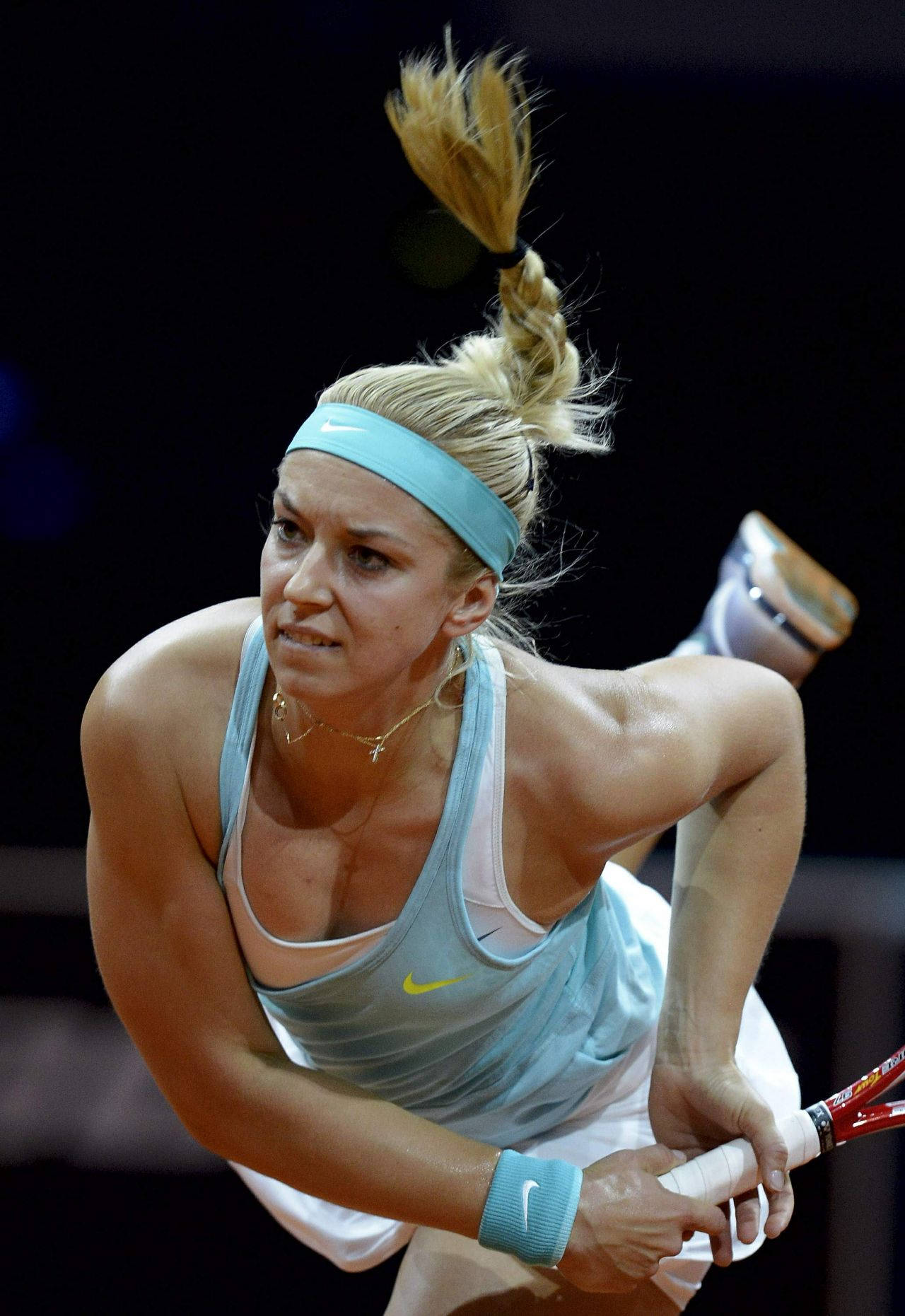 Sabine Lisicki, light blue Nike outfit, racket, HD Phone Wallpaper