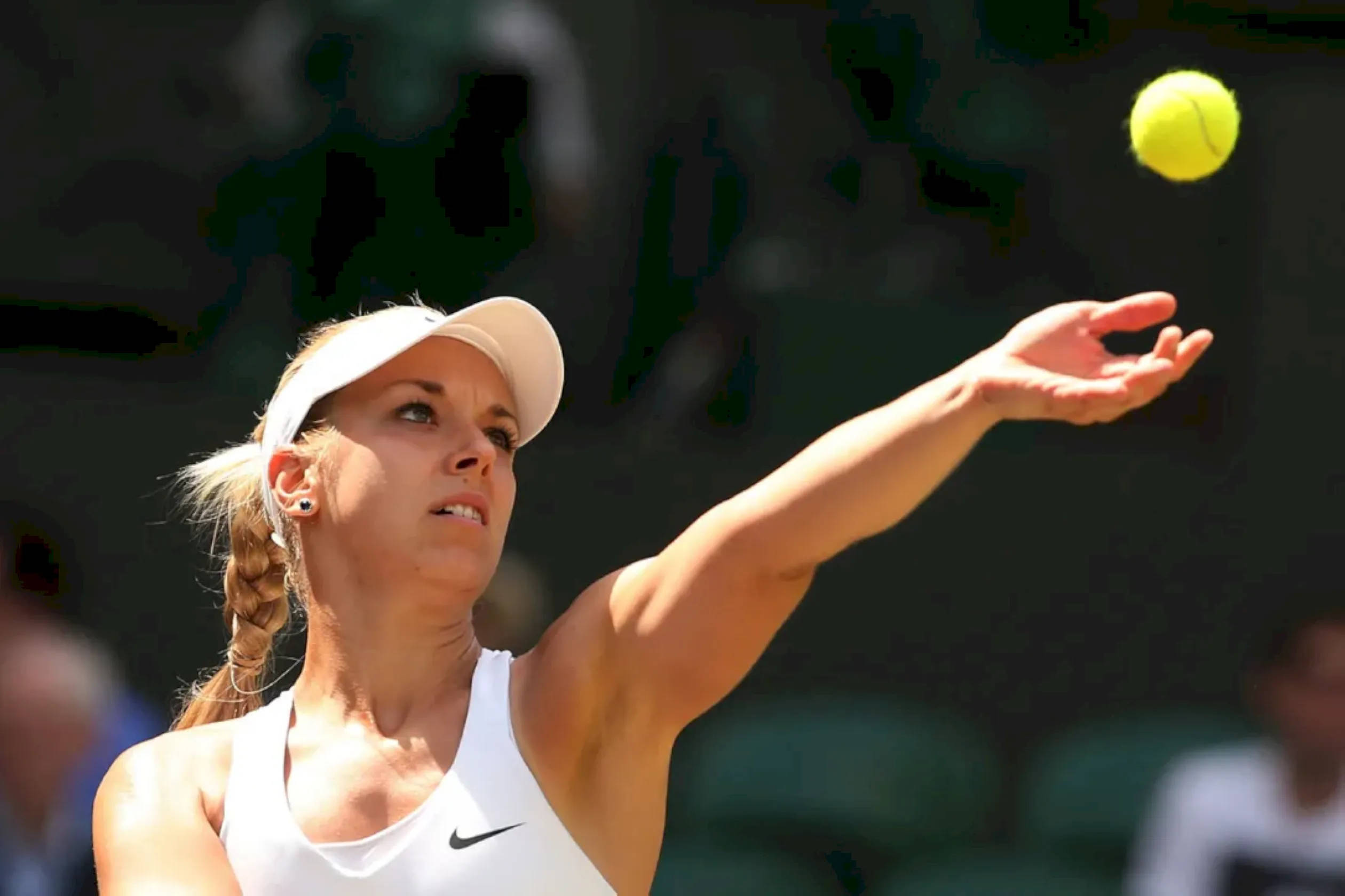 Sabine Lisicki, white gear, yellow ball, Full HD Desktop Wallpaper