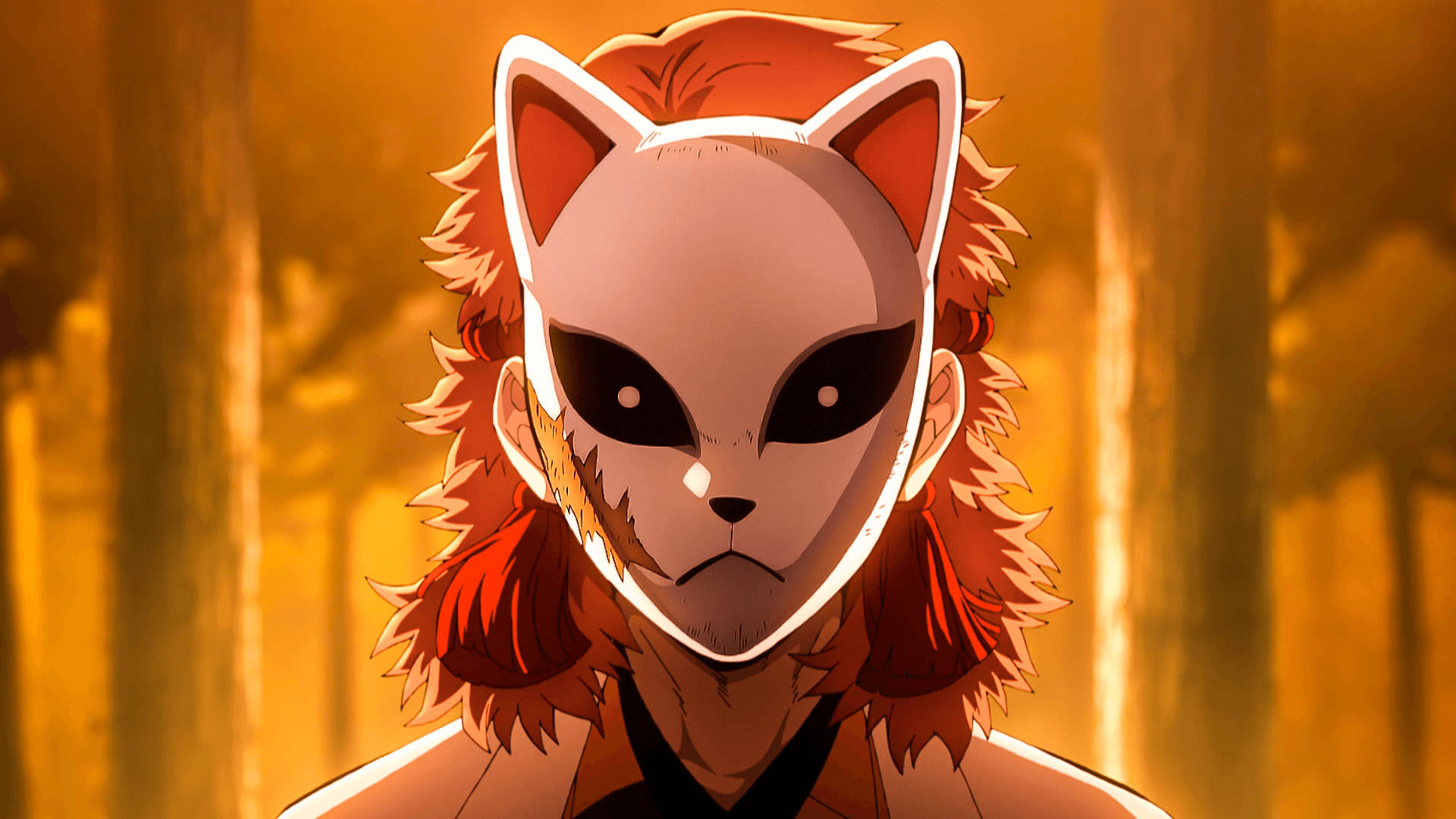 Sabito, fox-masked, anime character, Full HD Desktop Wallpaper