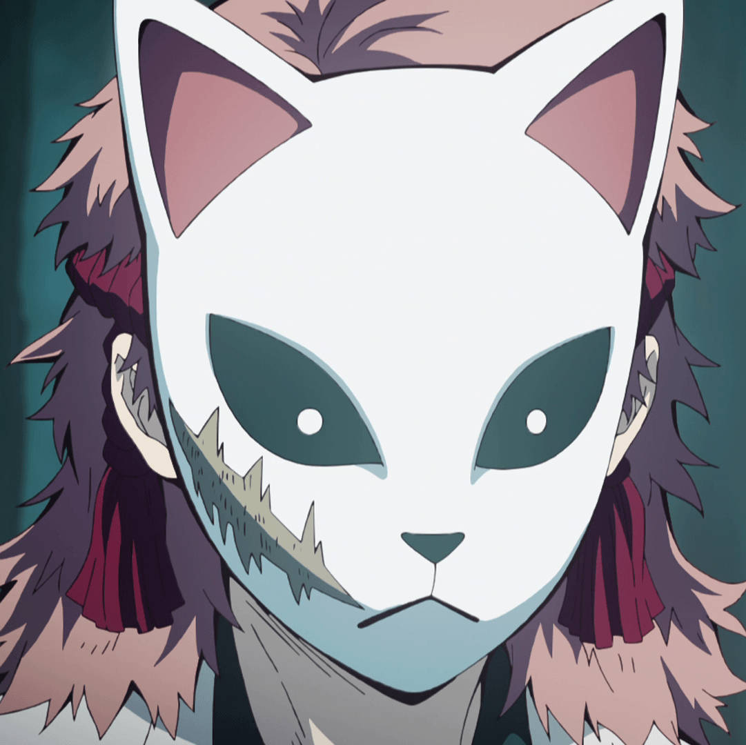 Sabito, white cat mask, sharp teeth, SD Desktop Wallpaper