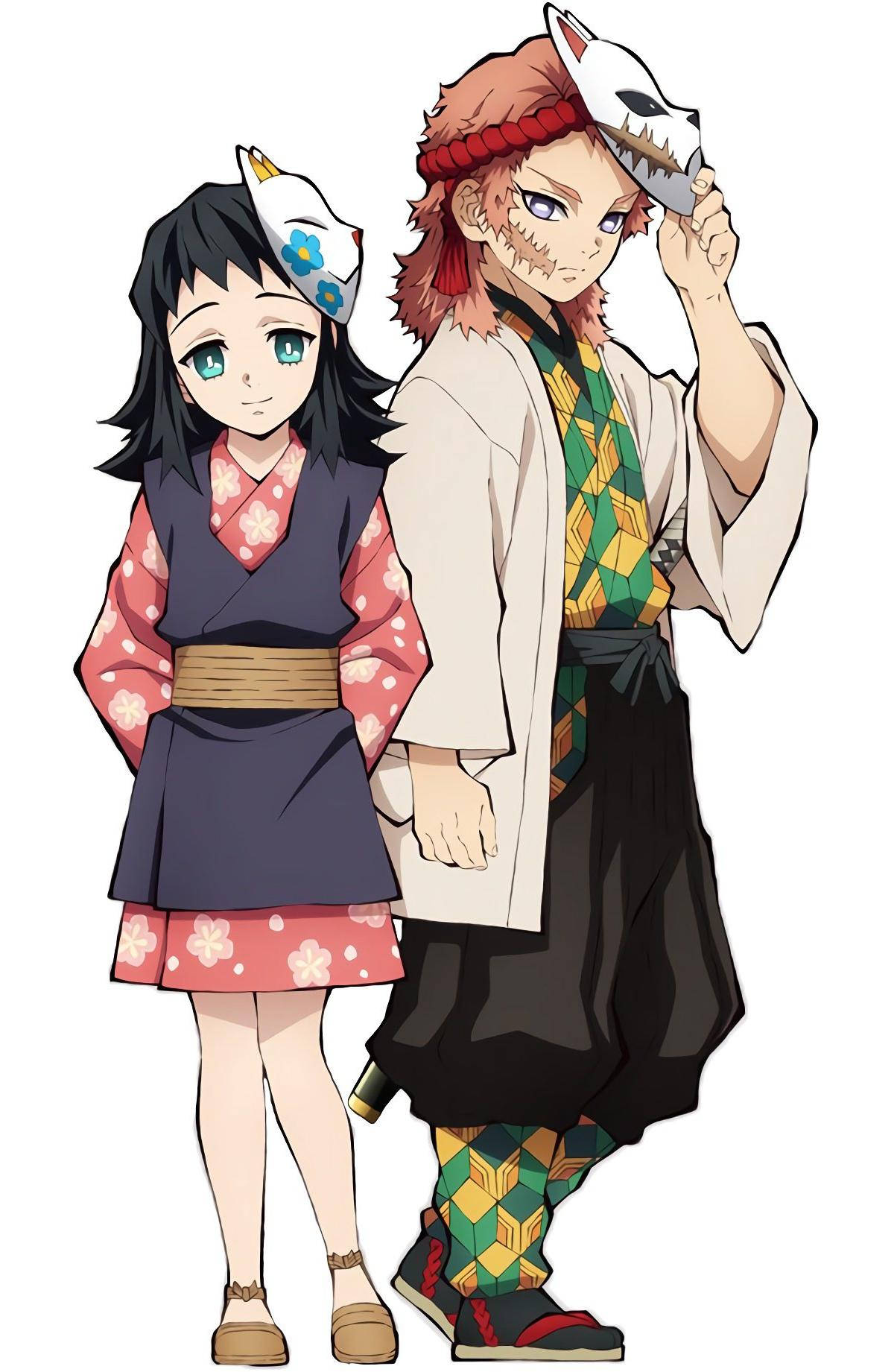 Sabito, anime characters, traditional Japanese attire, HD Phone Wallpaper