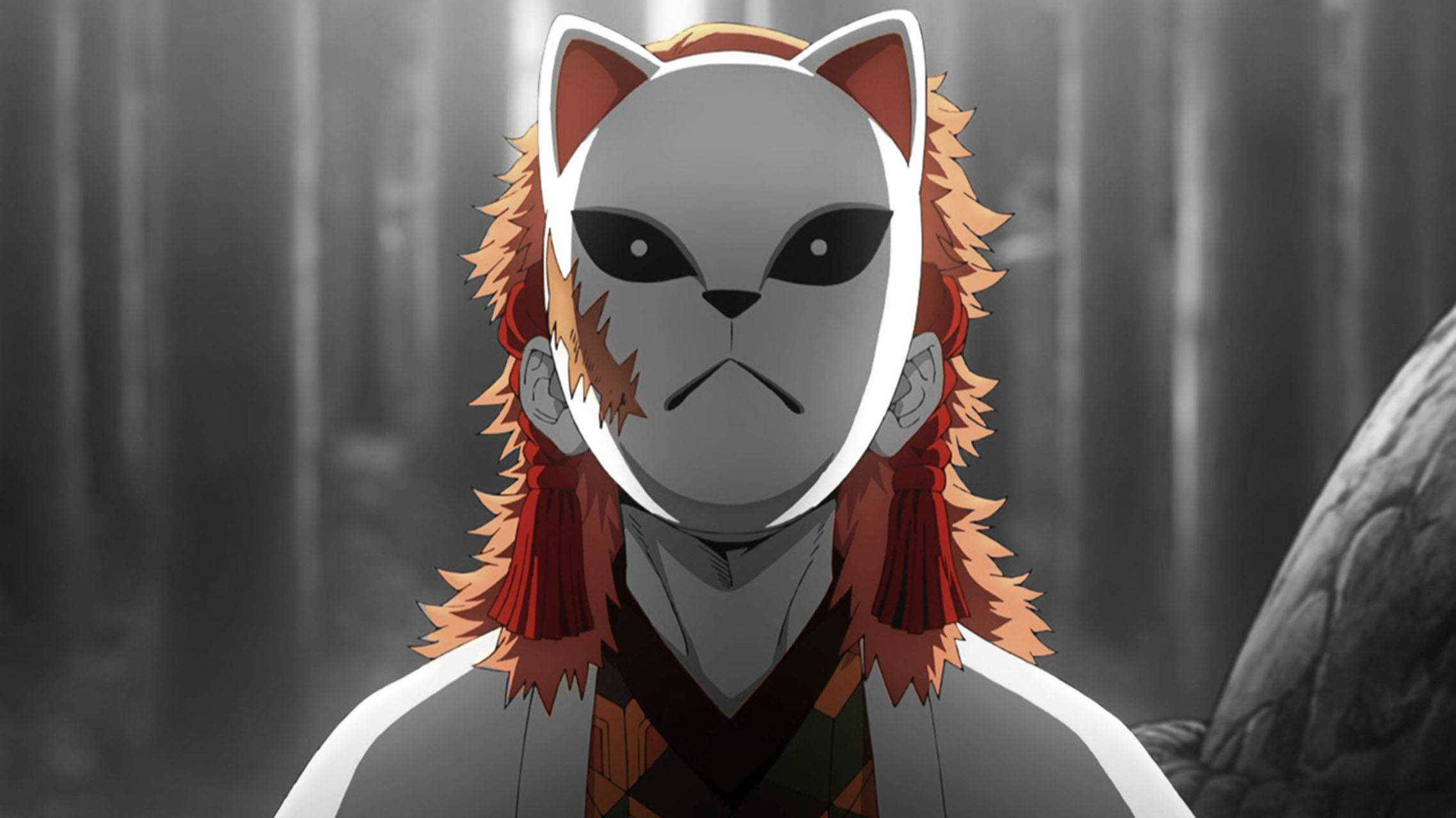 Sabito, fox ears, red tassels, Full HD Desktop Wallpaper