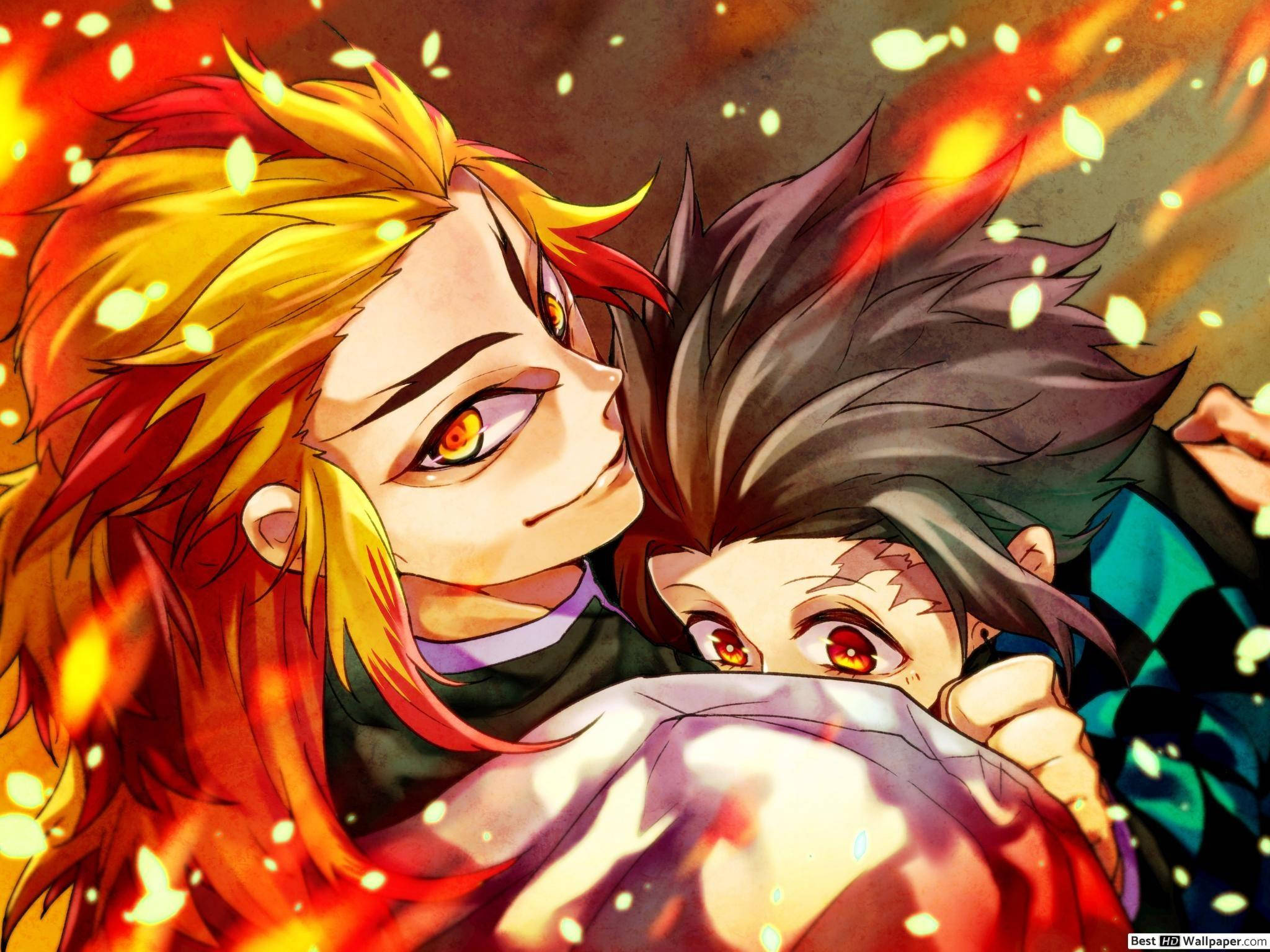 Sabito, fiery hair, glowing eyes, Full HD Desktop Wallpaper