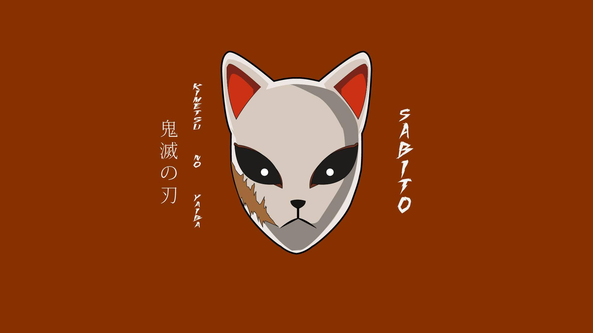 Sabito, anime fox mask, red inner ears, Full HD Desktop Wallpaper