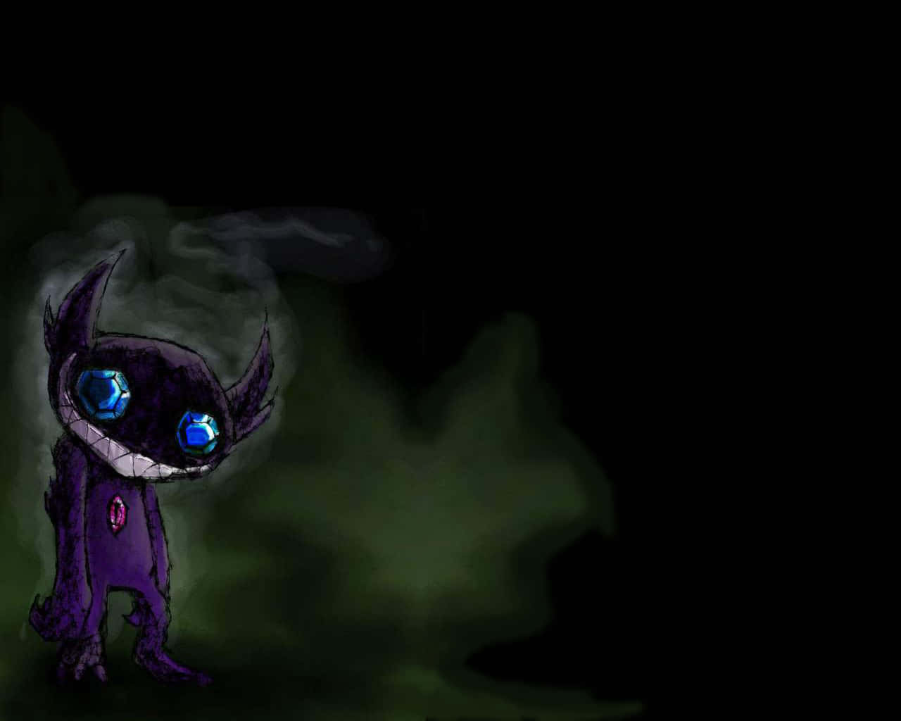 Dark Sableye, purple, glowing blue eyes, HD Desktop Wallpaper