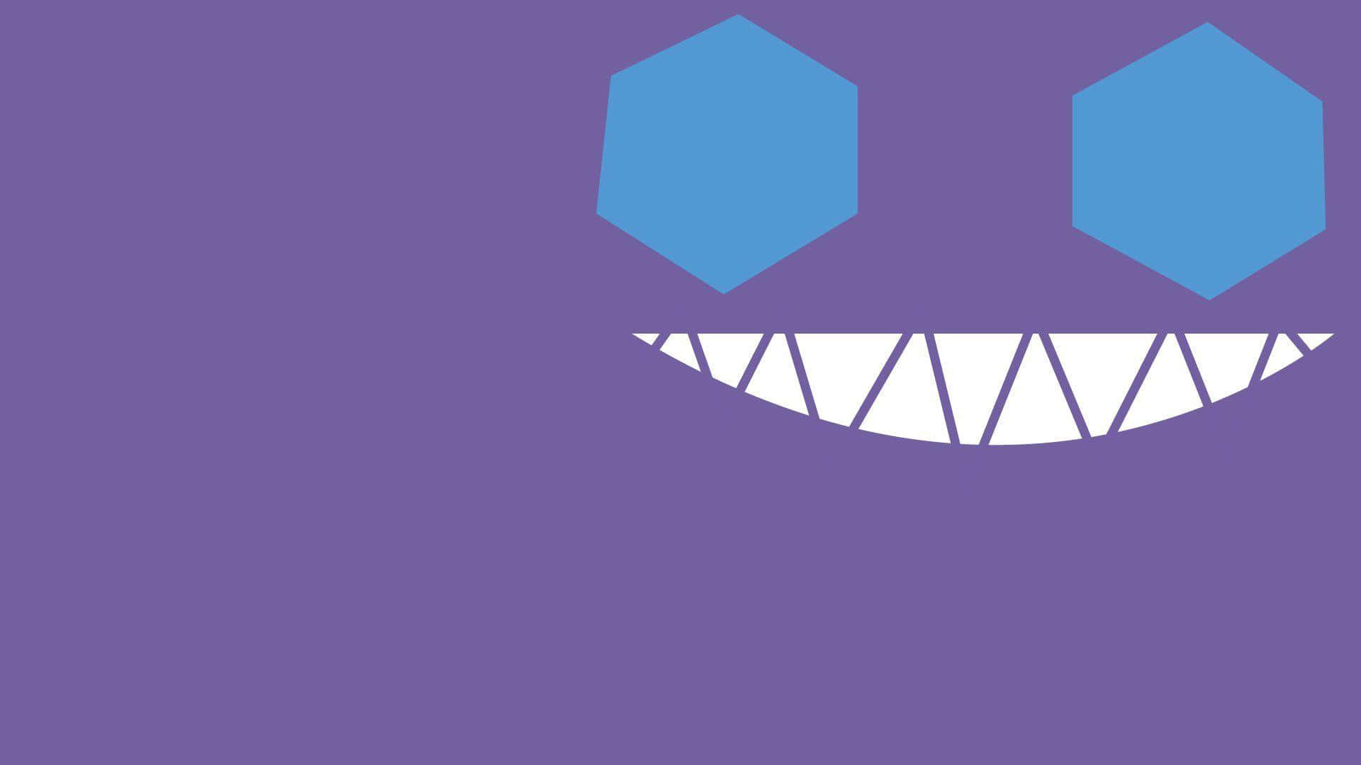 Sableye, purple background, blue hexagonal eyes, Full HD Desktop Wallpaper