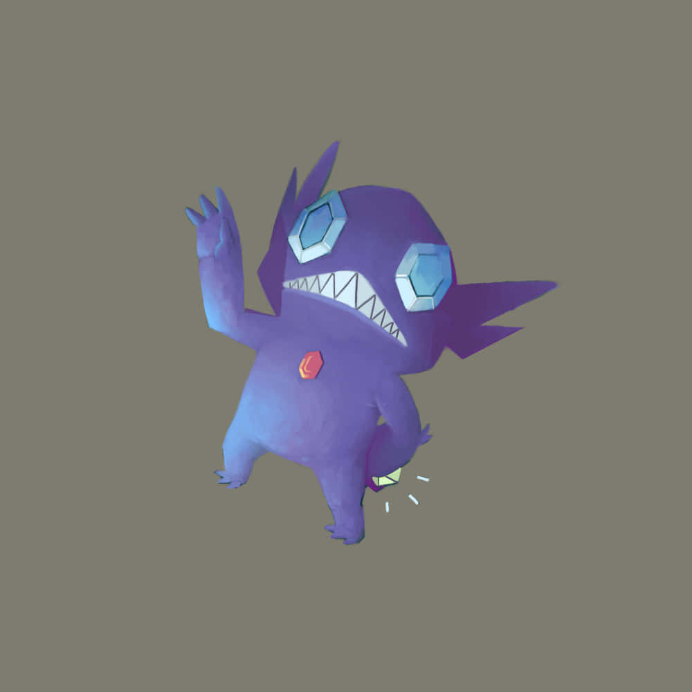 Sableye, purple, hexagonal eyes, SD Desktop Wallpaper