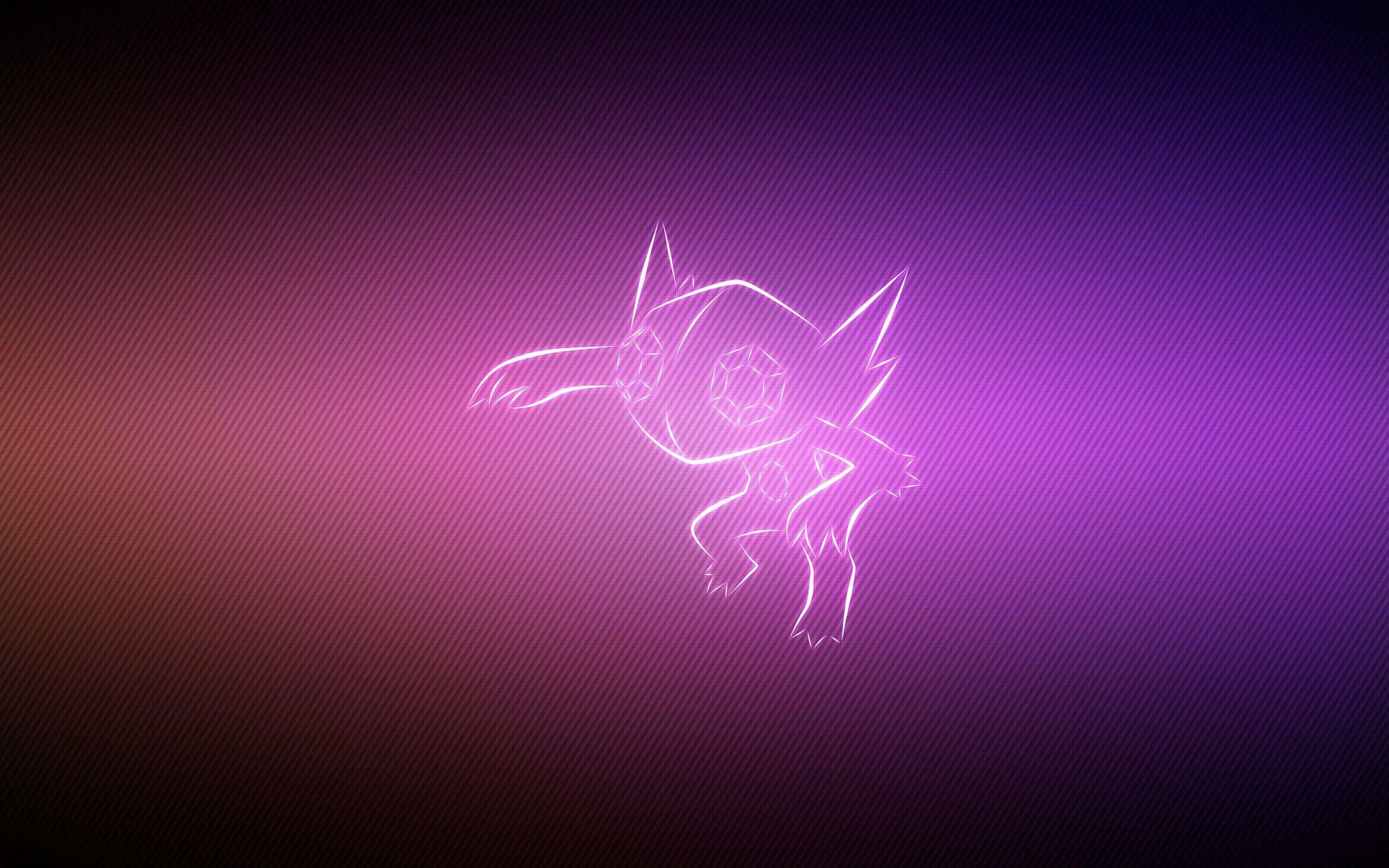 Sableye, glowing white outline, geometric features, 2K Desktop Wallpaper