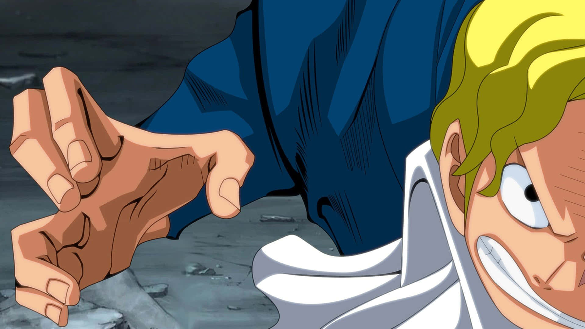 Sabo, blonde hair, blue coat, Full HD Desktop Wallpaper