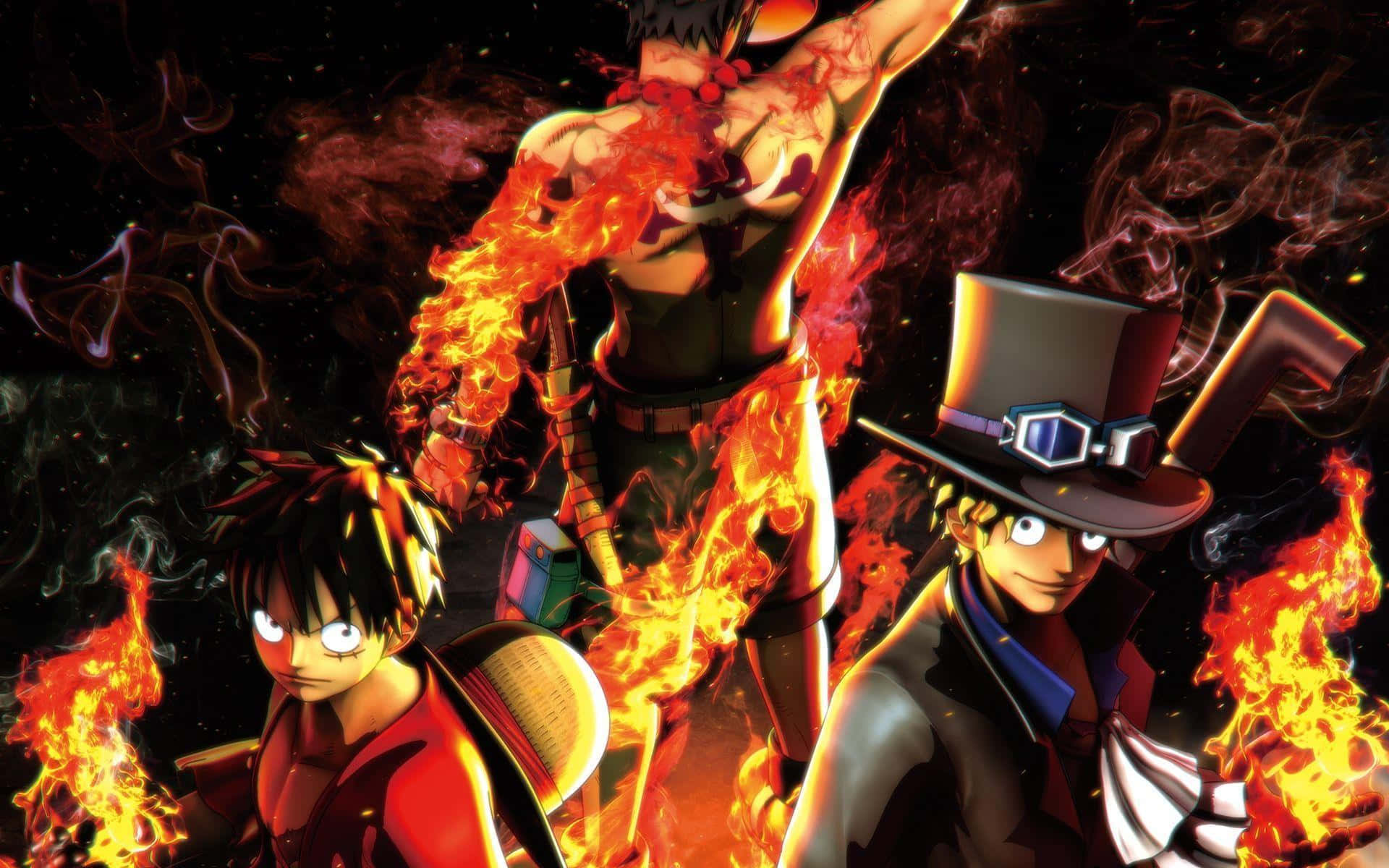 Sabo, anime characters, roaring flames, Full HD Desktop Wallpaper