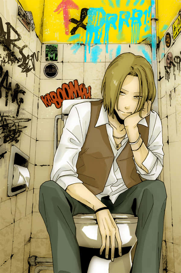 Saburo Togusa, 600 x 906, graffiti-covered, SD Phone Wallpaper
