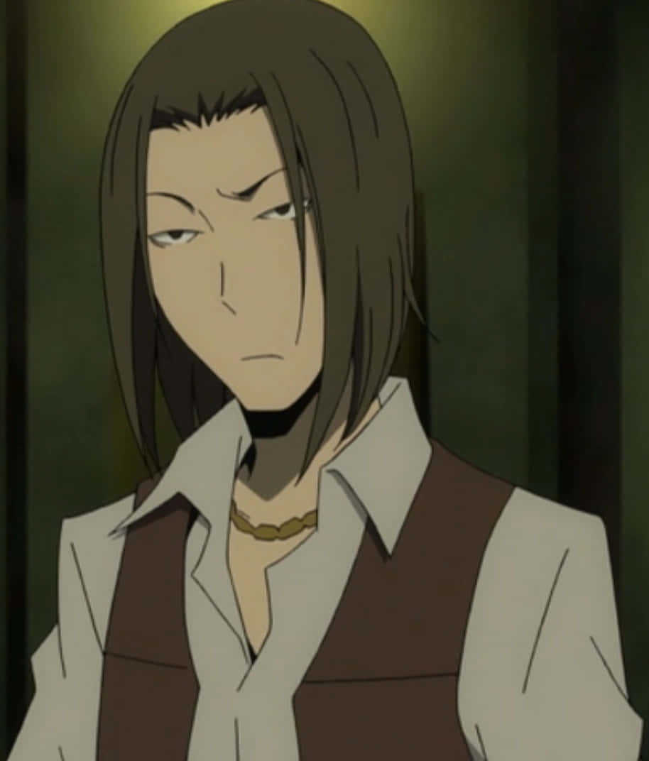 Saburo Togusa, anime character, shoulder-length brown hair, SD Phone Wallpaper