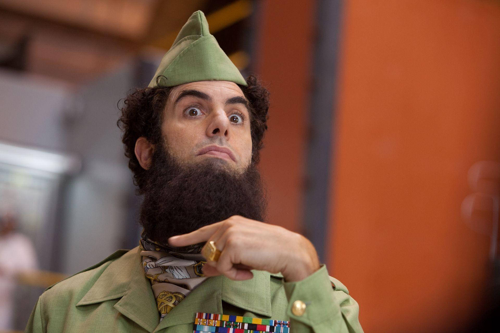 Celebrated Actor Sacha Baron Cohen in 'The Dictator' Character, Full HD Desktop Wallpaper