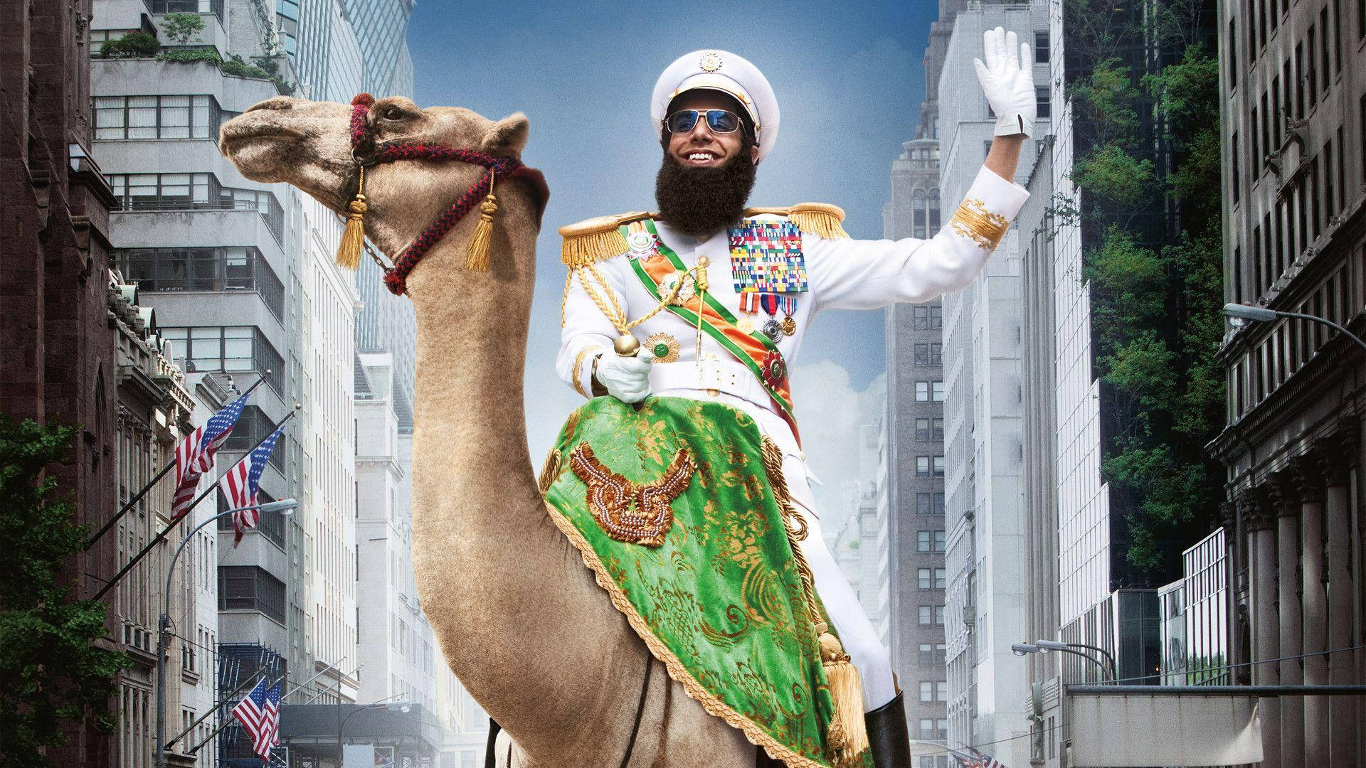 Sacha Baron Cohen Aladeen With Camel, Full HD Desktop Wallpaper